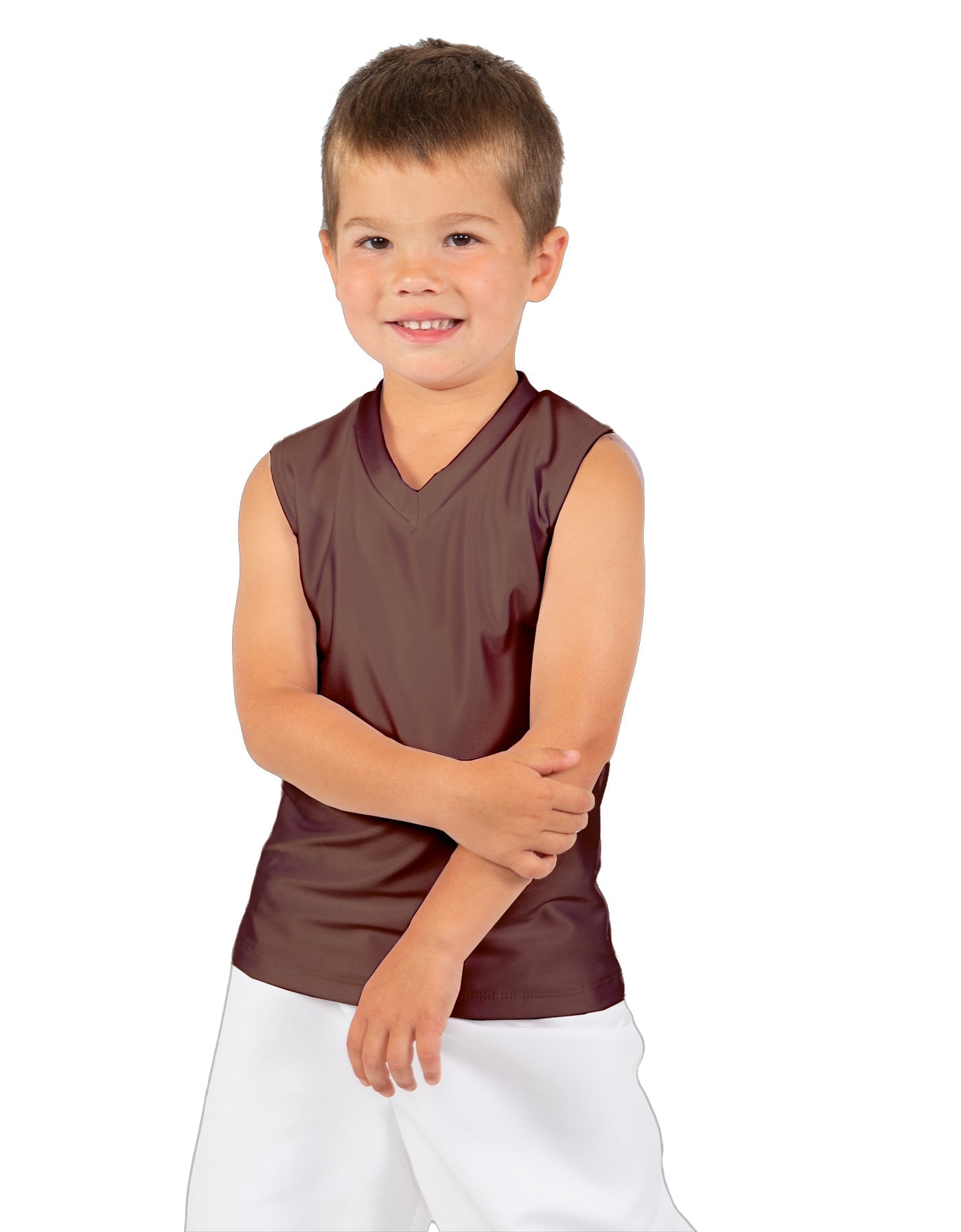 Solid Lycra Sleeveless Vneck Boys Tank