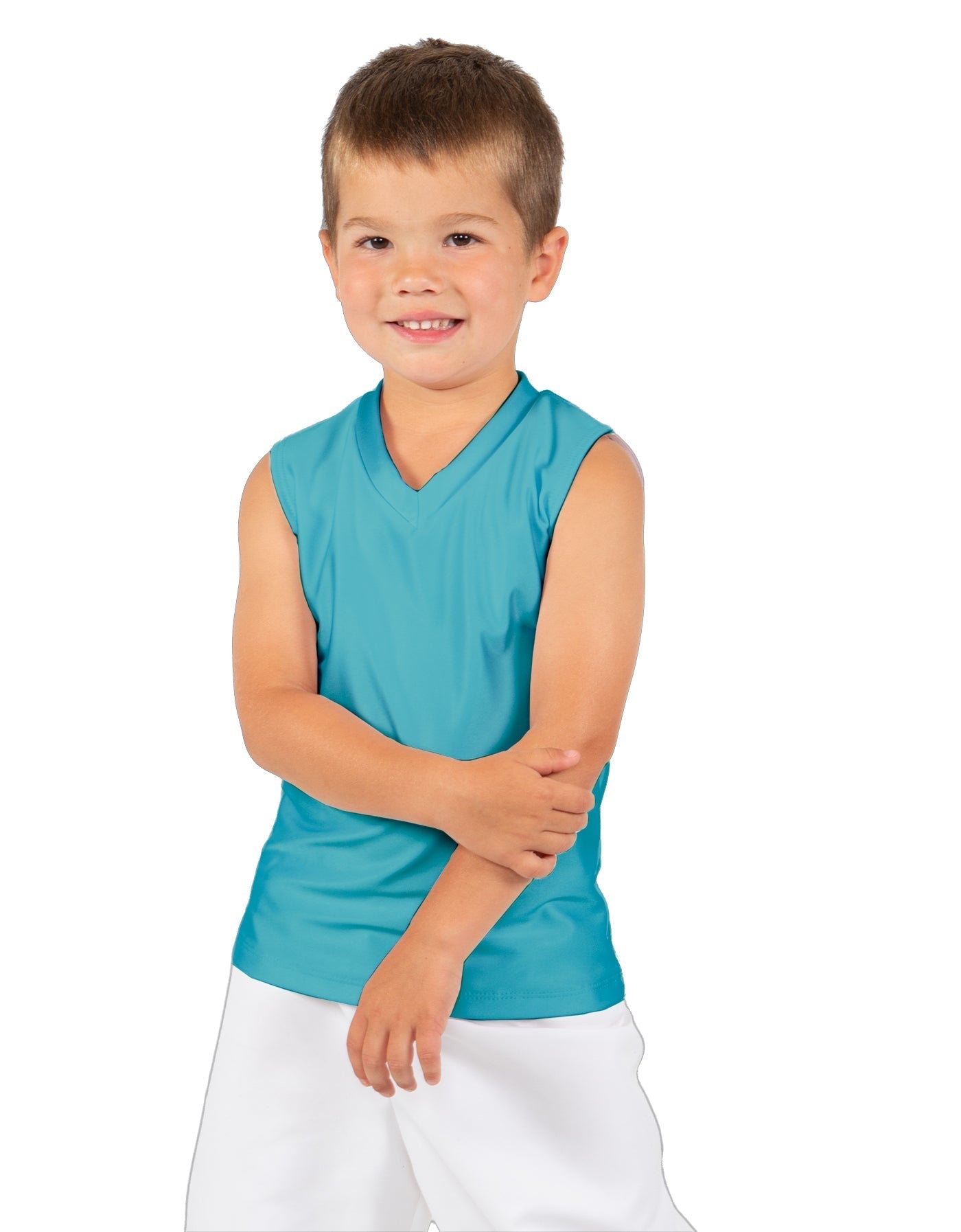 Solid Lycra Sleeveless Vneck Boys Tank