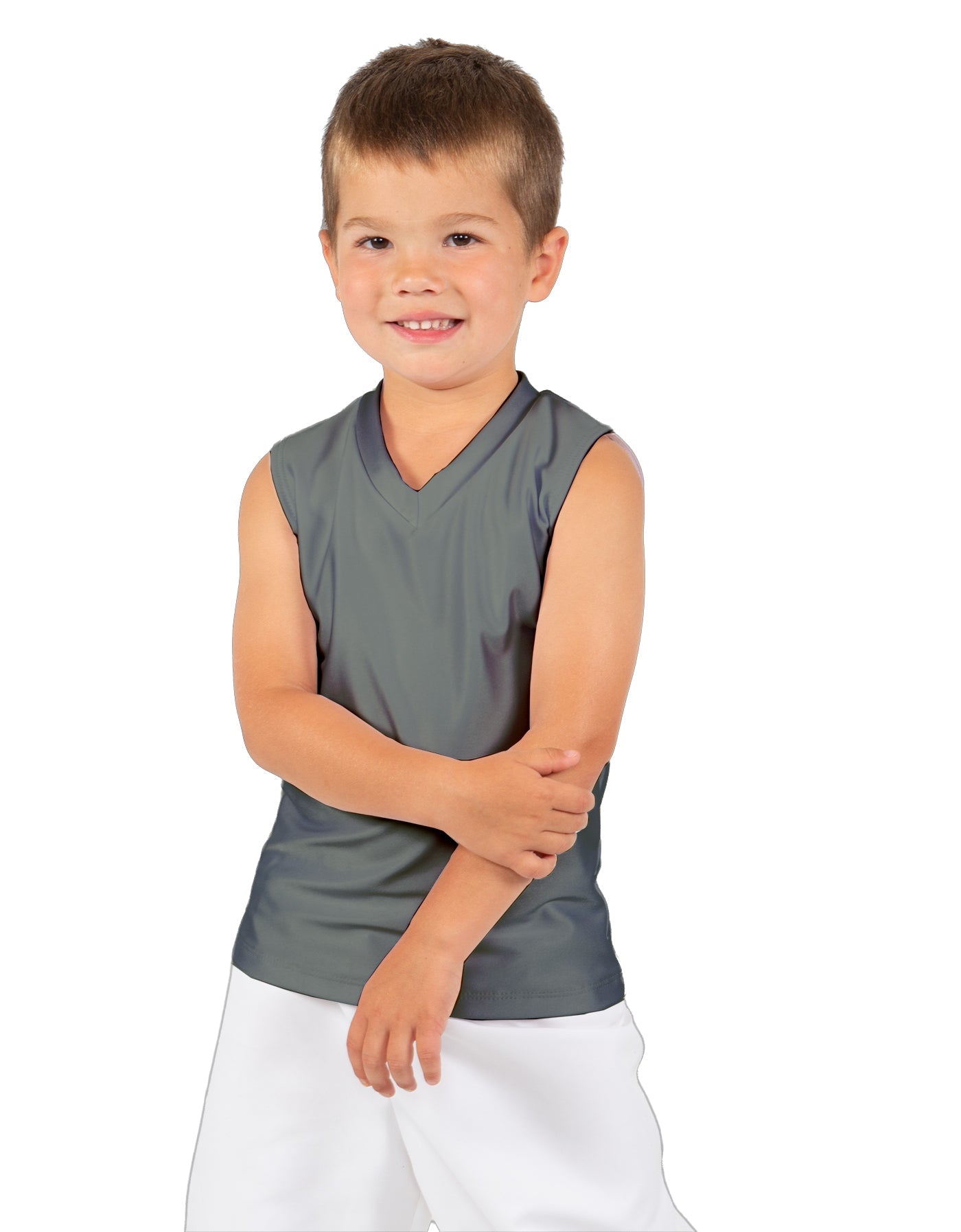 Solid Lycra Sleeveless Vneck Boys Tank