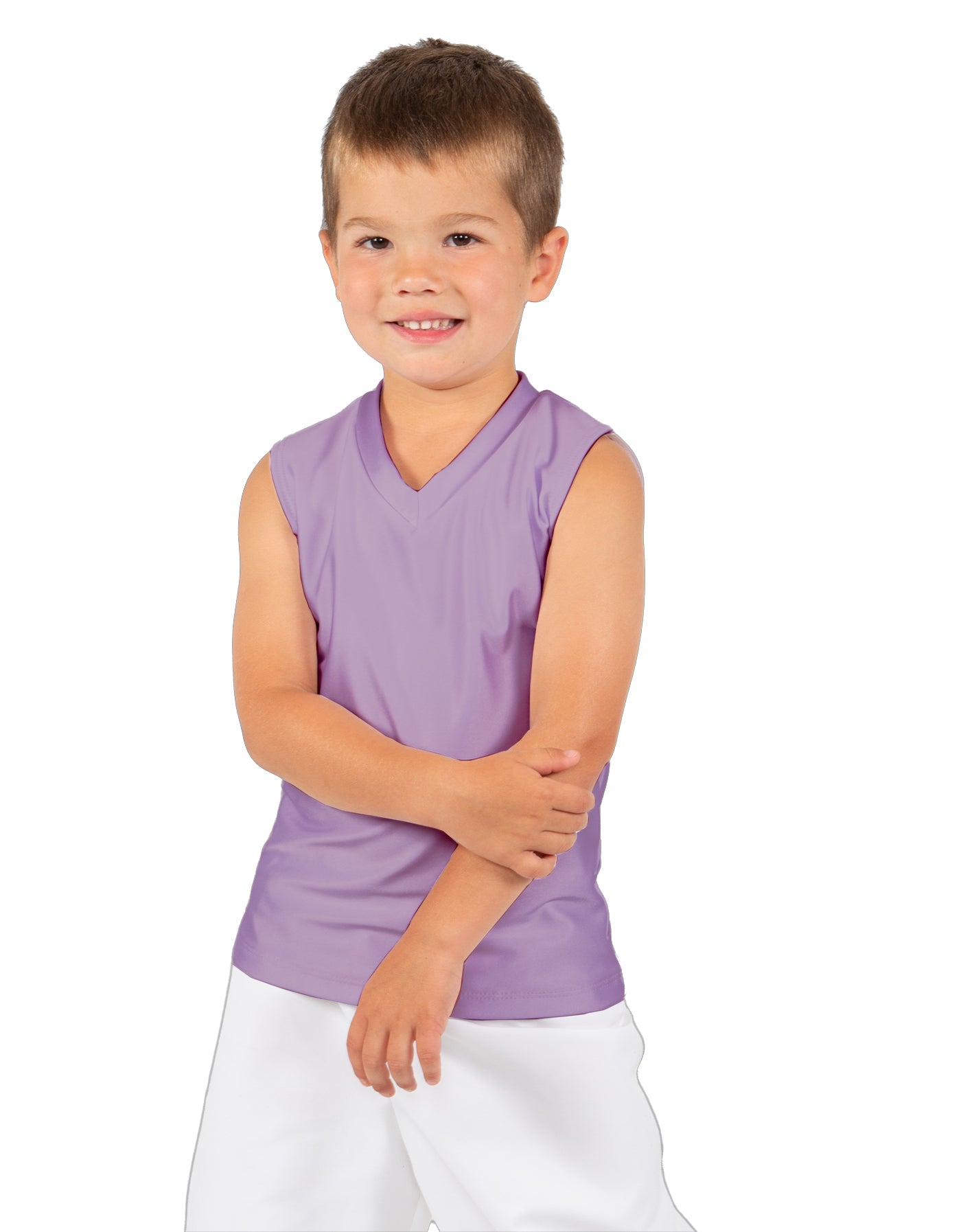Solid Lycra Sleeveless Vneck Boys Tank
