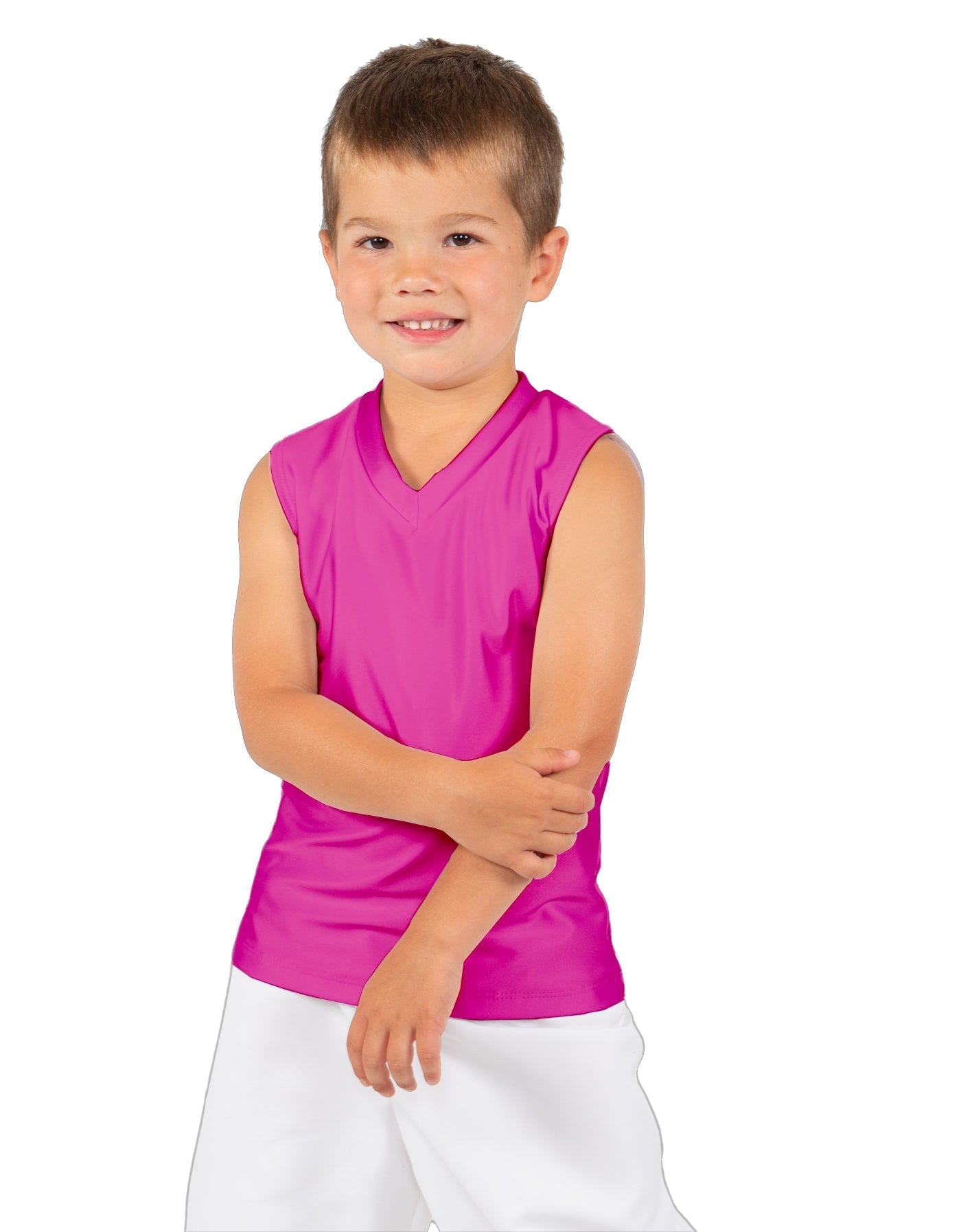 Solid Lycra Sleeveless Vneck Boys Tank