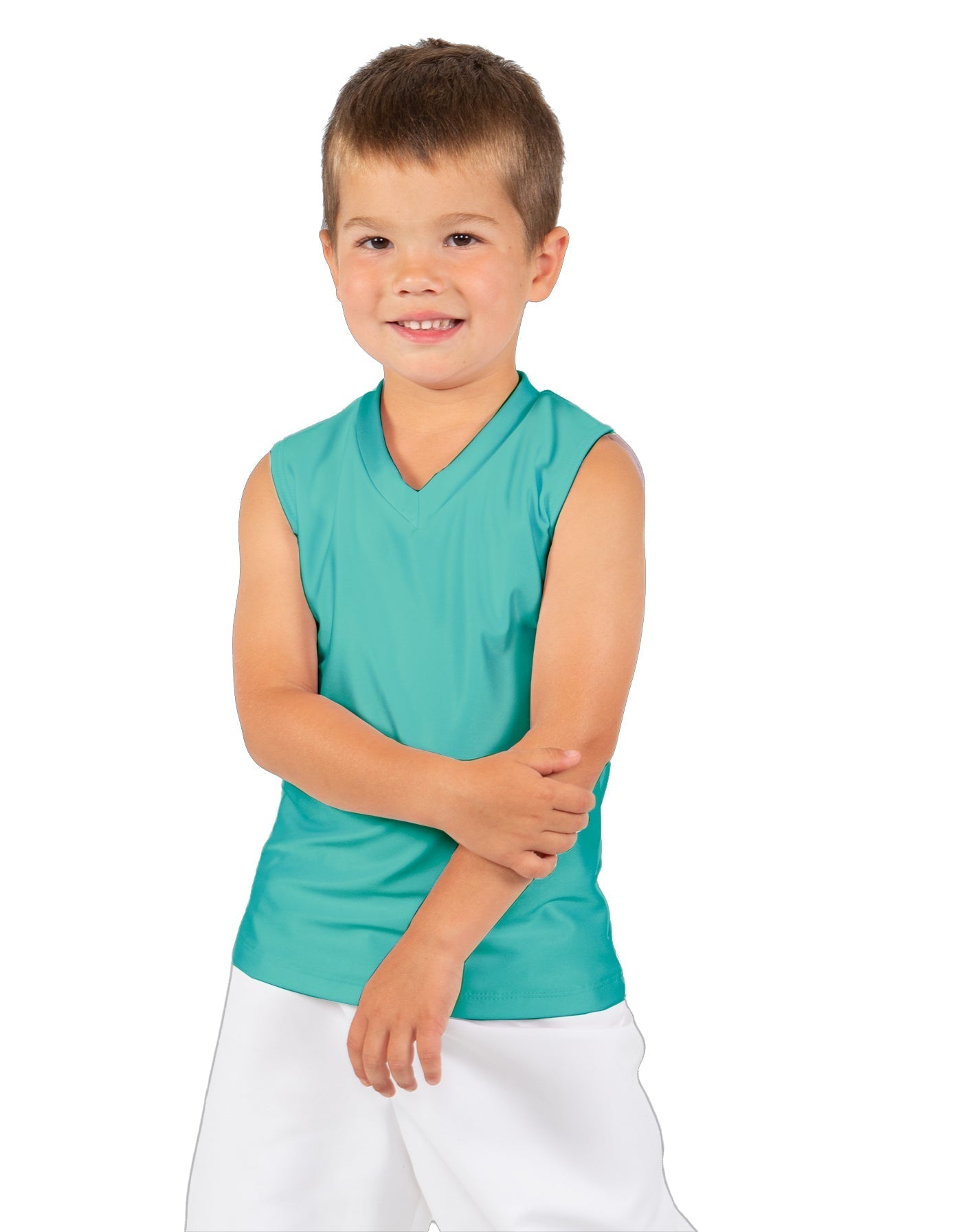 Solid Lycra Sleeveless Vneck Boys Tank