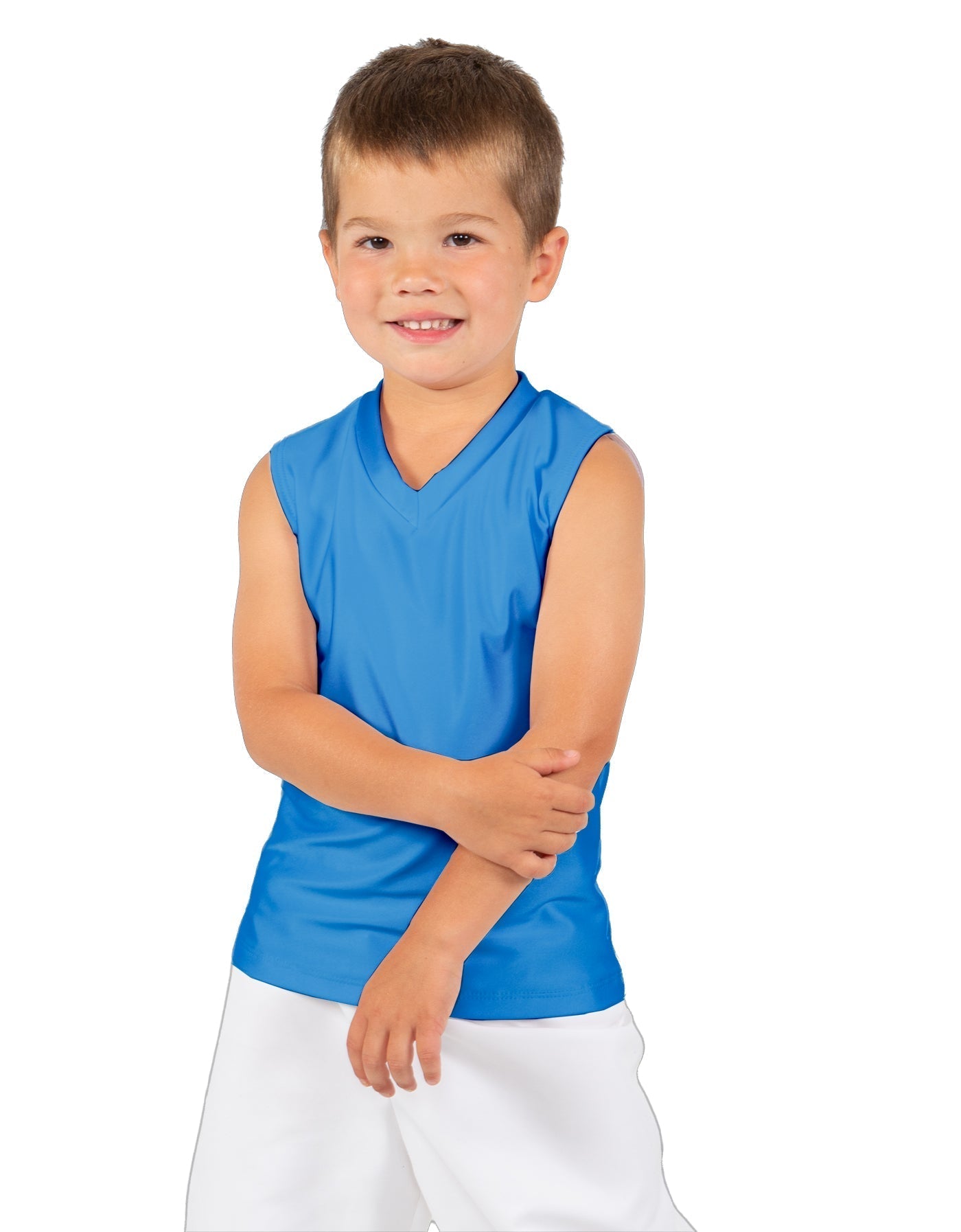 Solid Lycra Sleeveless Vneck Boys Tank