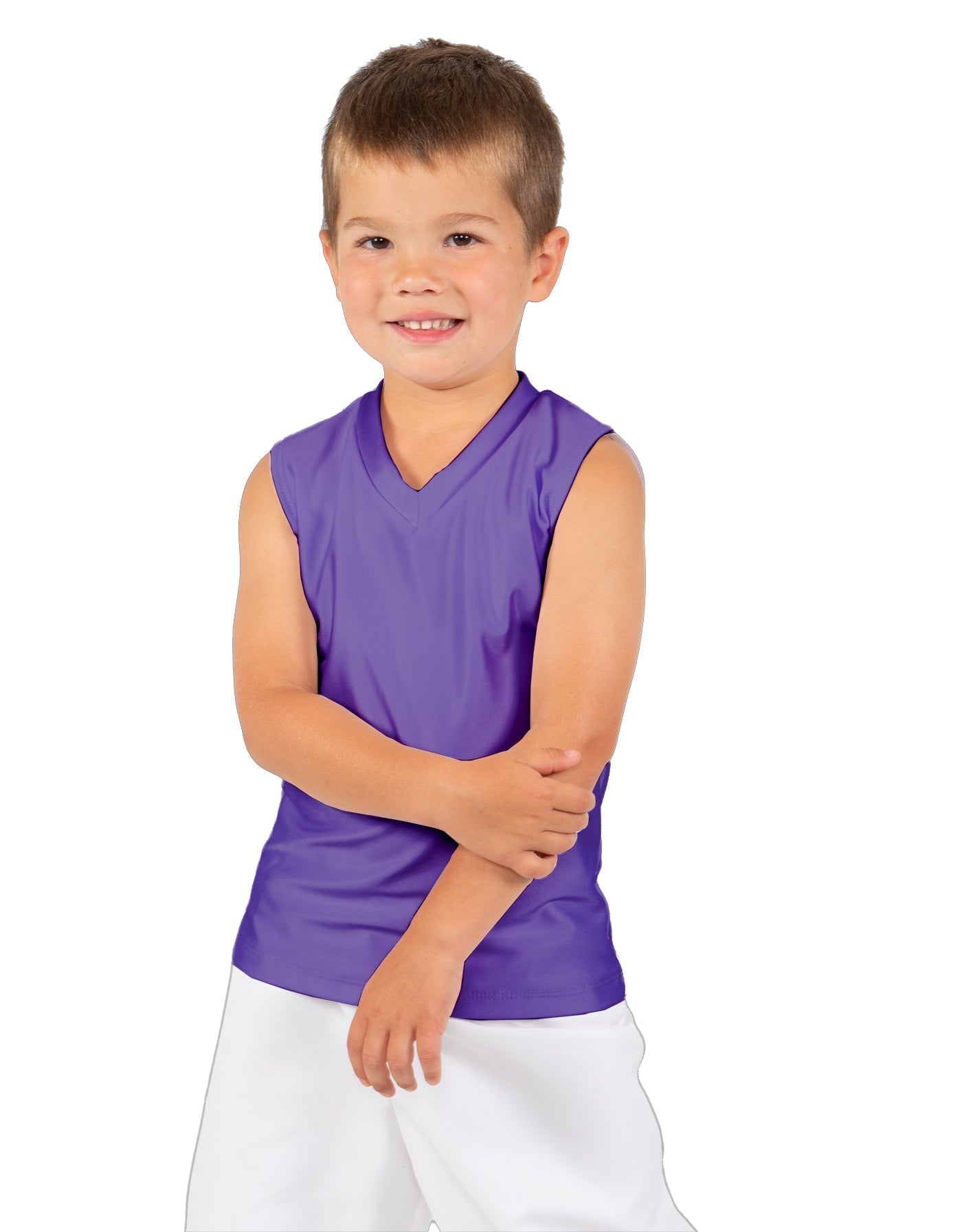 Solid Lycra Sleeveless Vneck Boys Tank