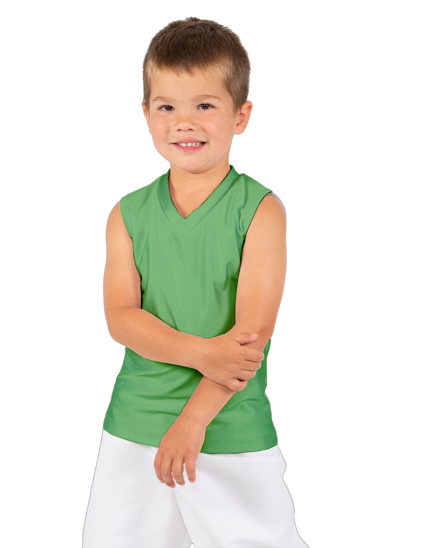 Solid Lycra Sleeveless Vneck Boys Tank