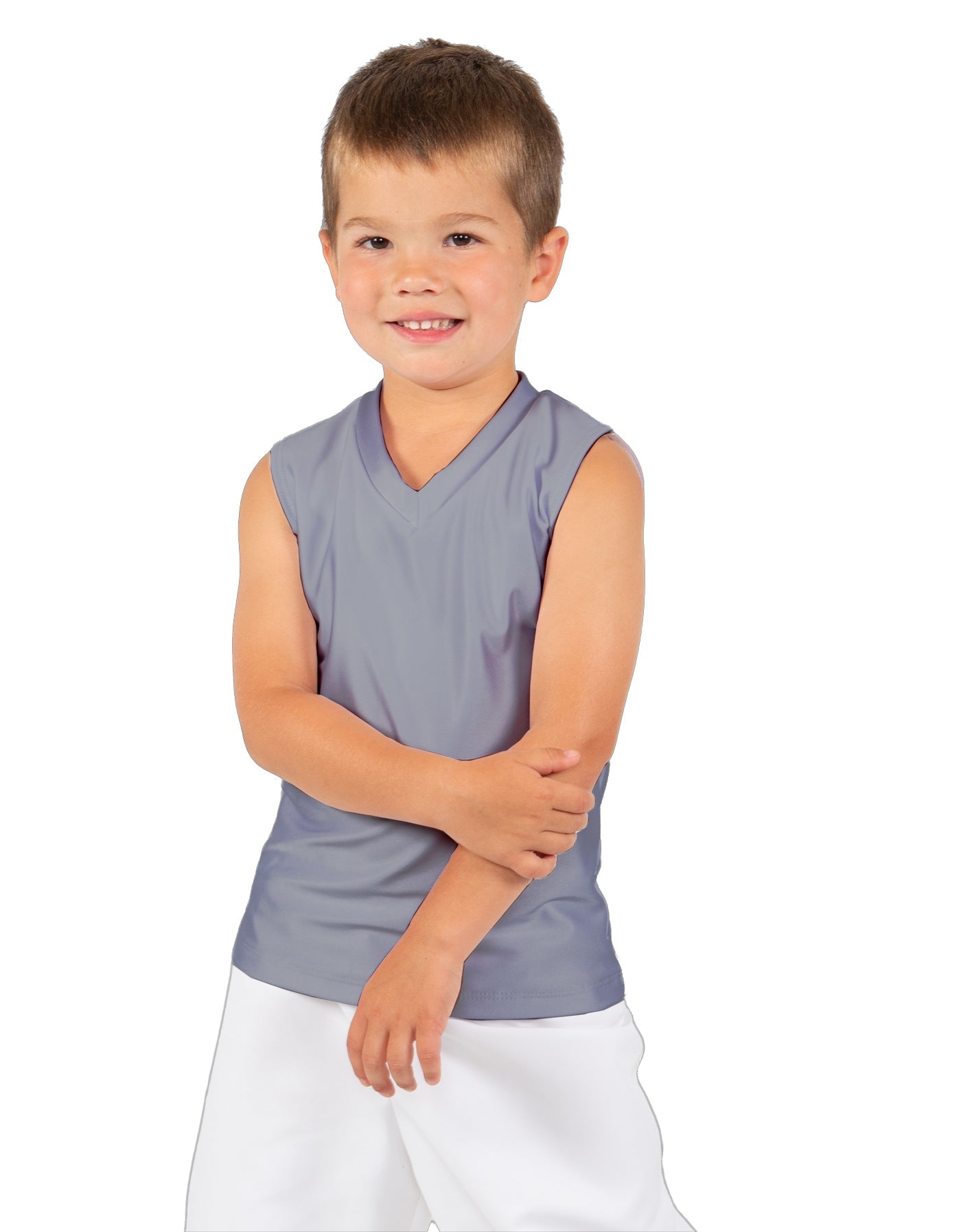 Solid Lycra Sleeveless Vneck Boys Tank