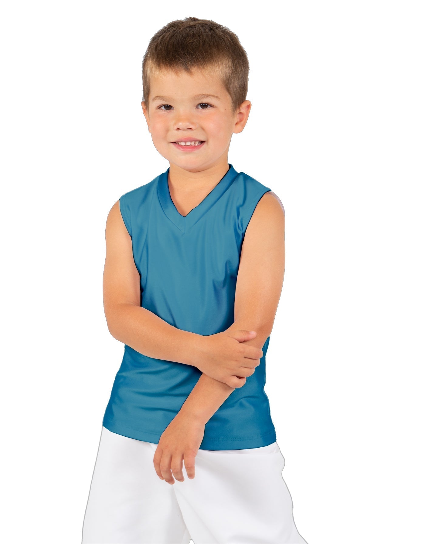 Solid Lycra Sleeveless Vneck Boys Tank