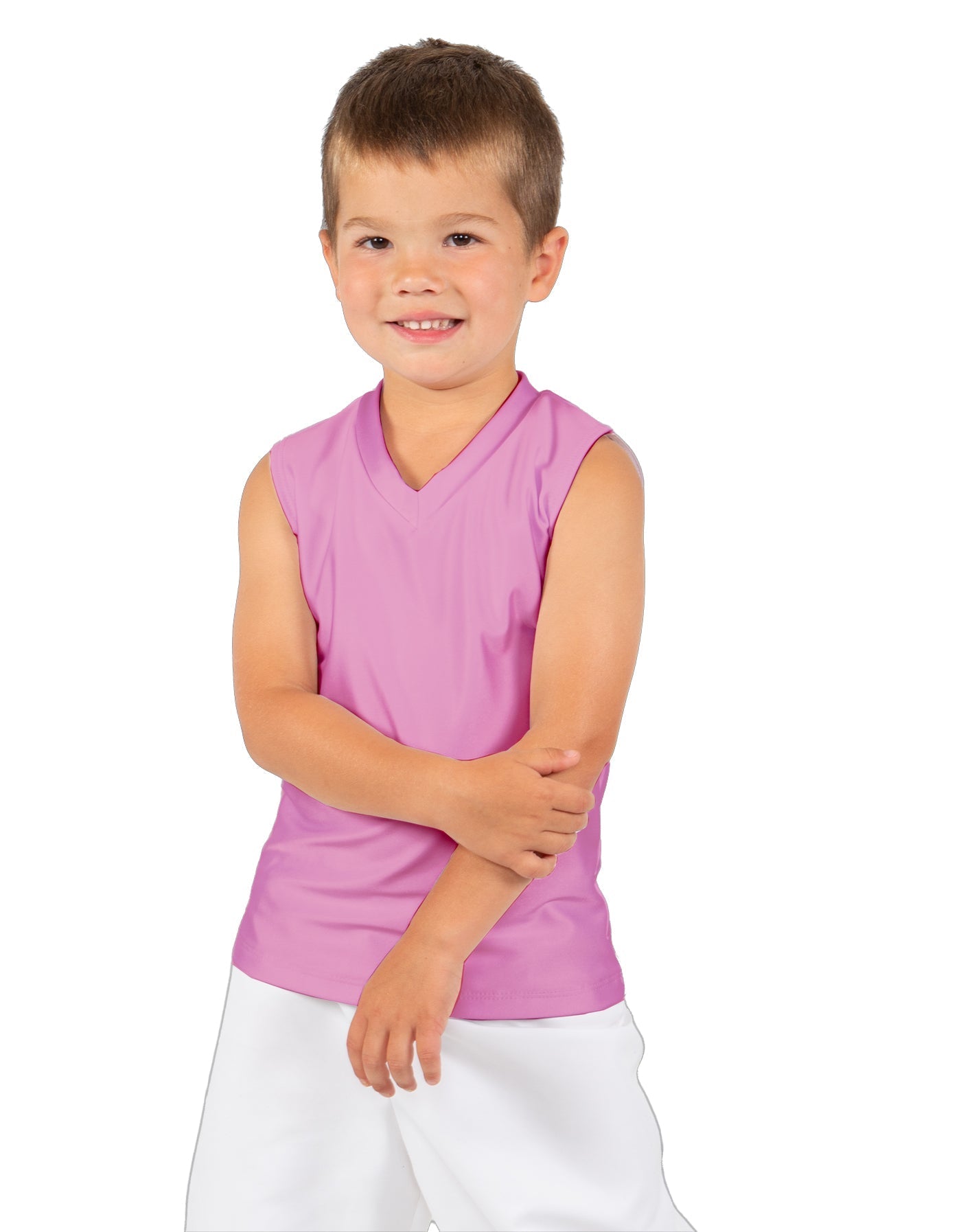 Solid Lycra Sleeveless Vneck Boys Tank