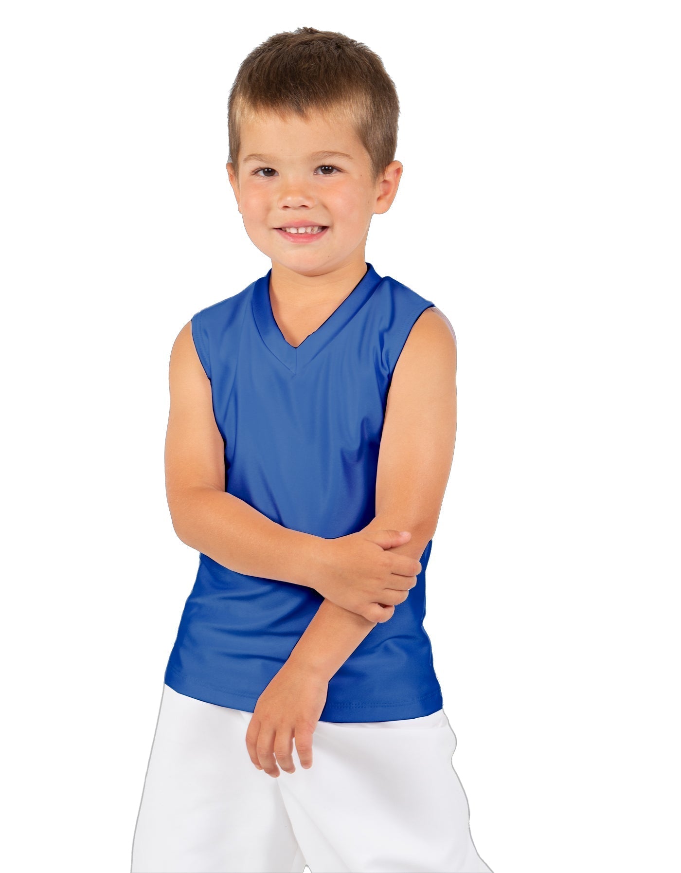Solid Lycra Sleeveless Vneck Boys Tank
