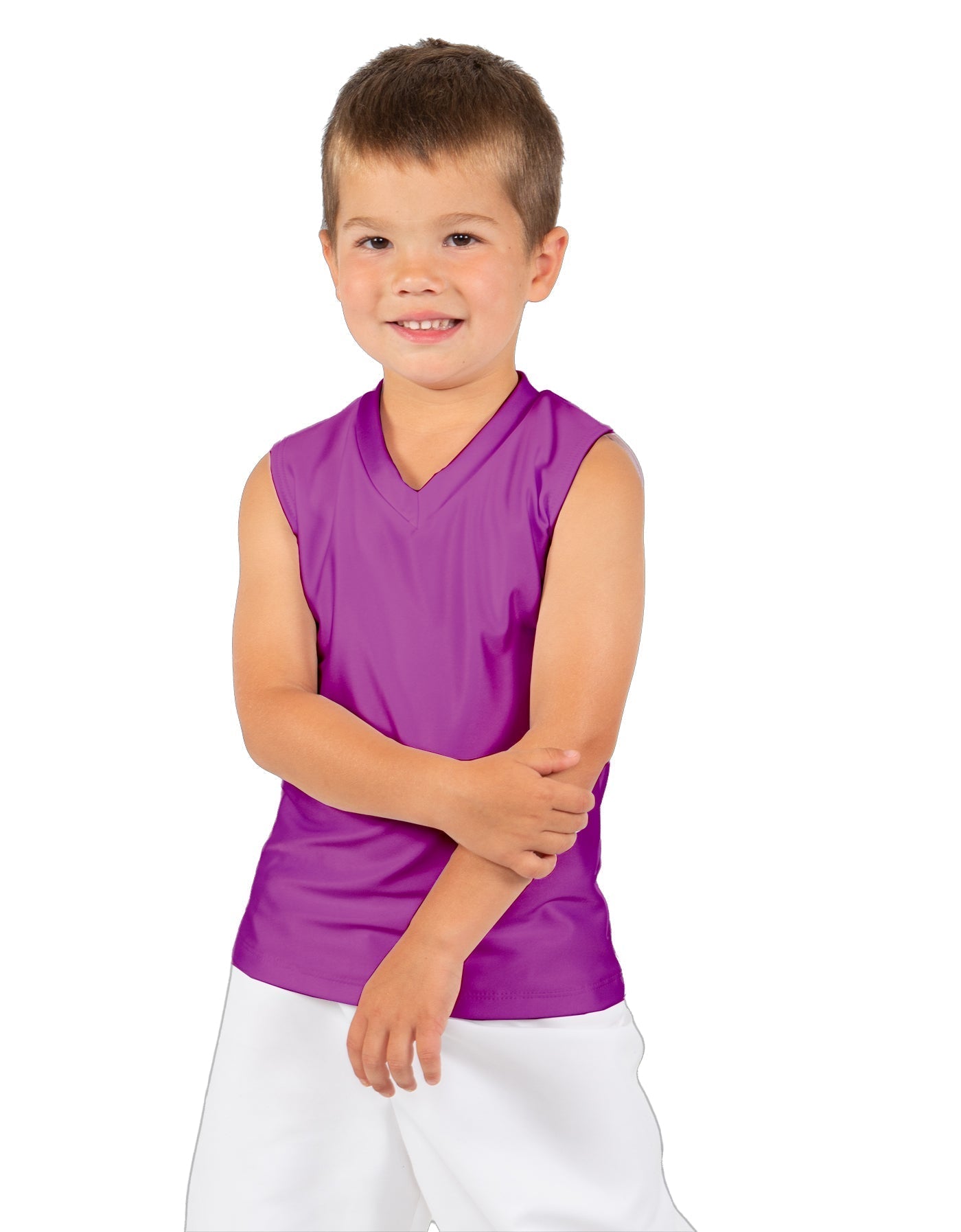 Solid Lycra Sleeveless Vneck Boys Tank