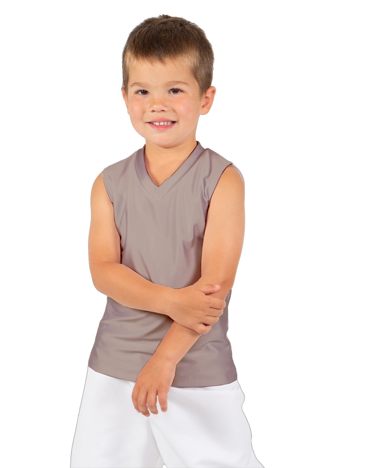 Solid Lycra Sleeveless Vneck Boys Tank