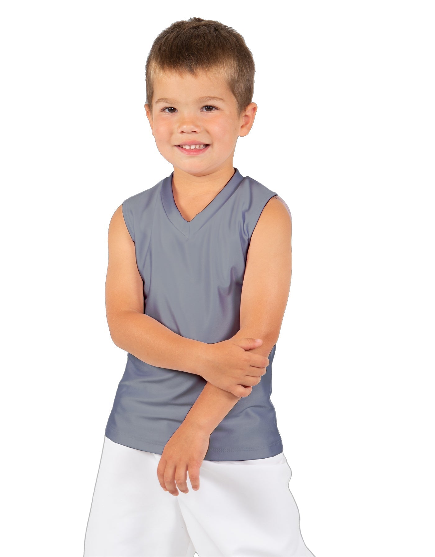 Solid Lycra Sleeveless Vneck Boys Tank