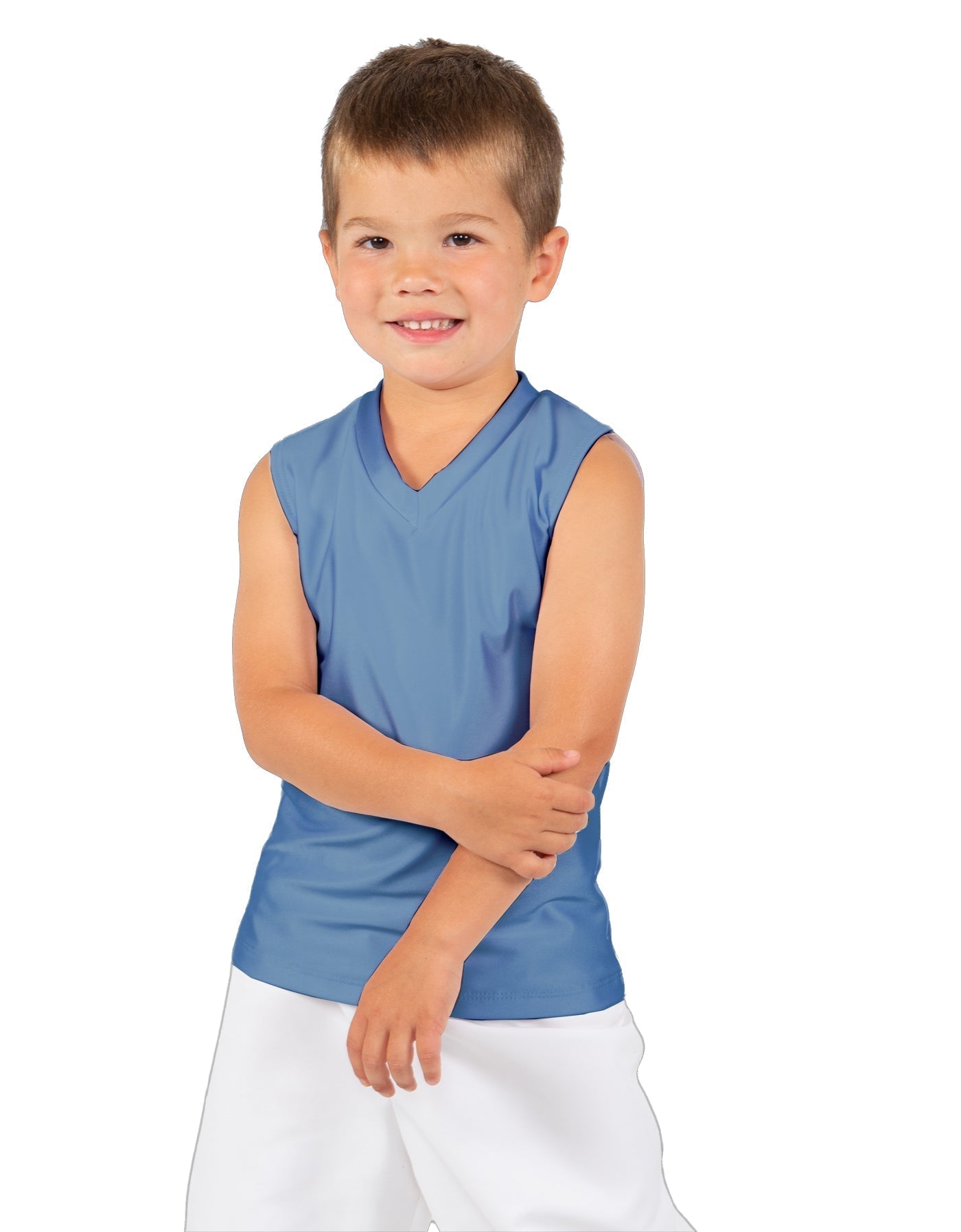 Solid Lycra Sleeveless Vneck Boys Tank