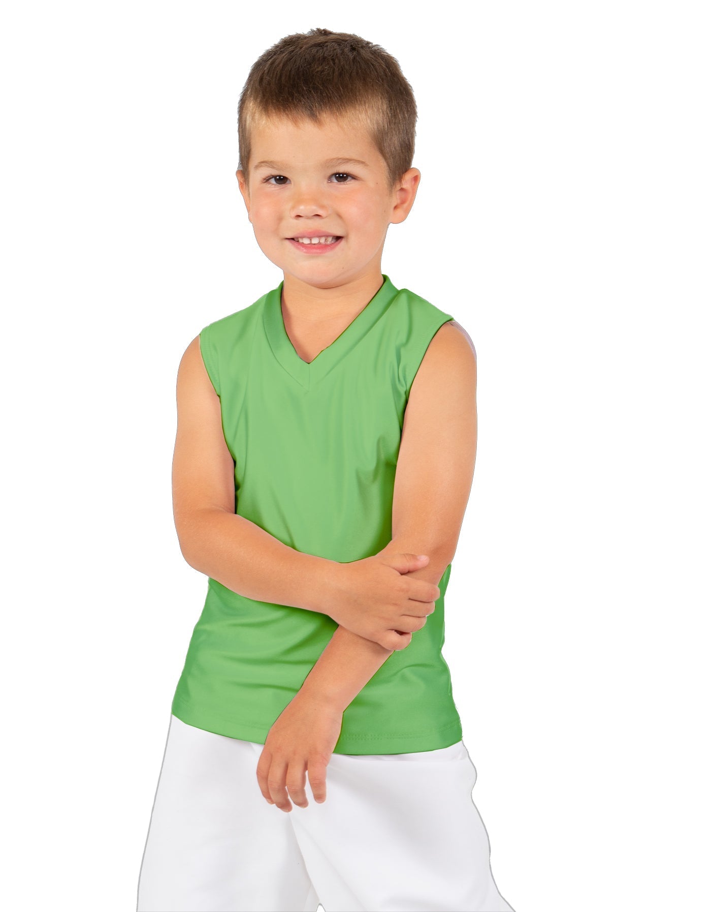 Solid Lycra Sleeveless Vneck Boys Tank