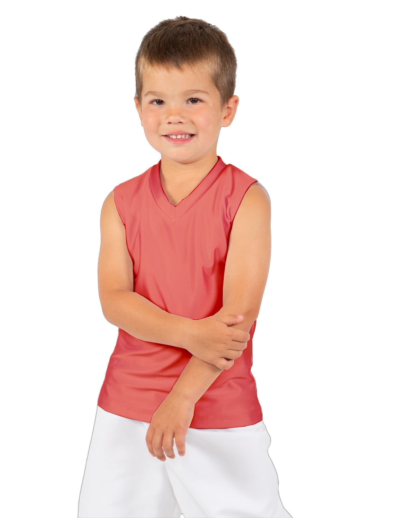 Solid Lycra Sleeveless Vneck Boys Tank