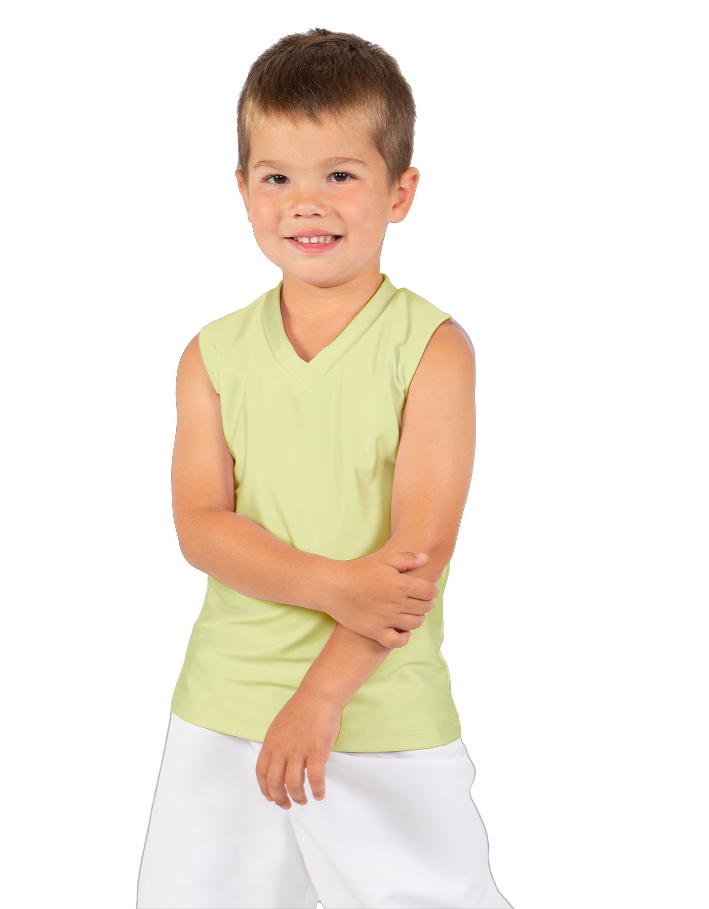 Solid Lycra Sleeveless Vneck Boys Tank