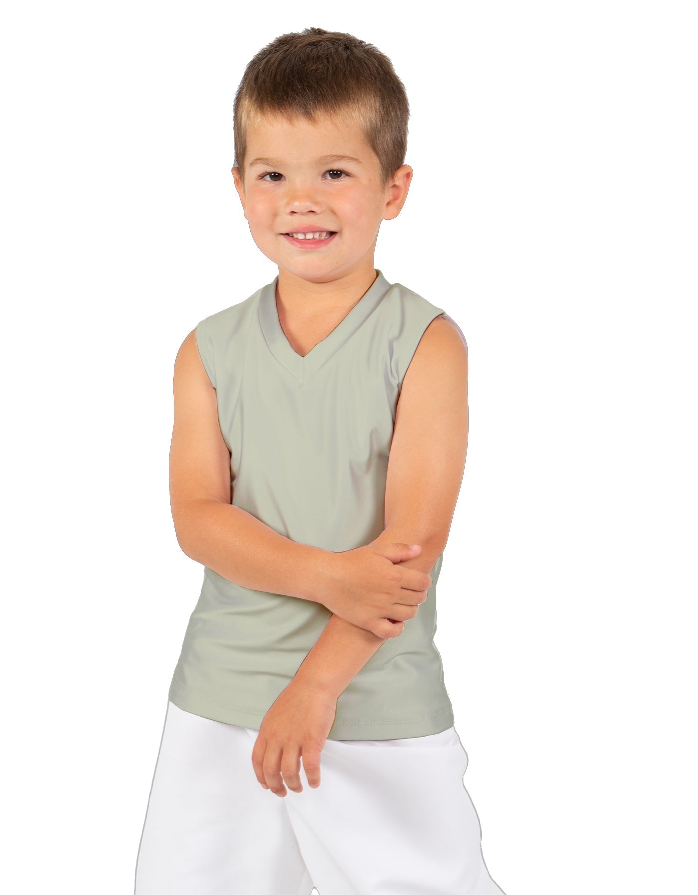 Solid Lycra Sleeveless Vneck Boys Tank