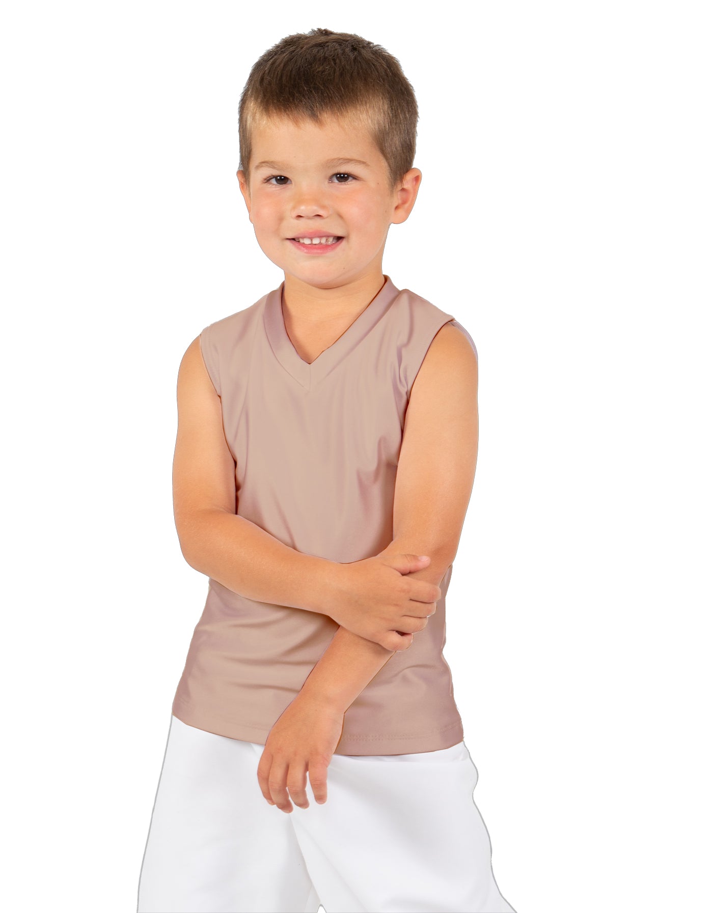 Solid Lycra Sleeveless Vneck Boys Tank