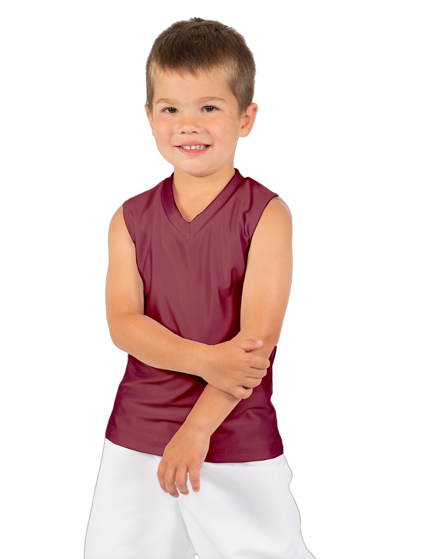 Solid Lycra Sleeveless Vneck Boys Tank