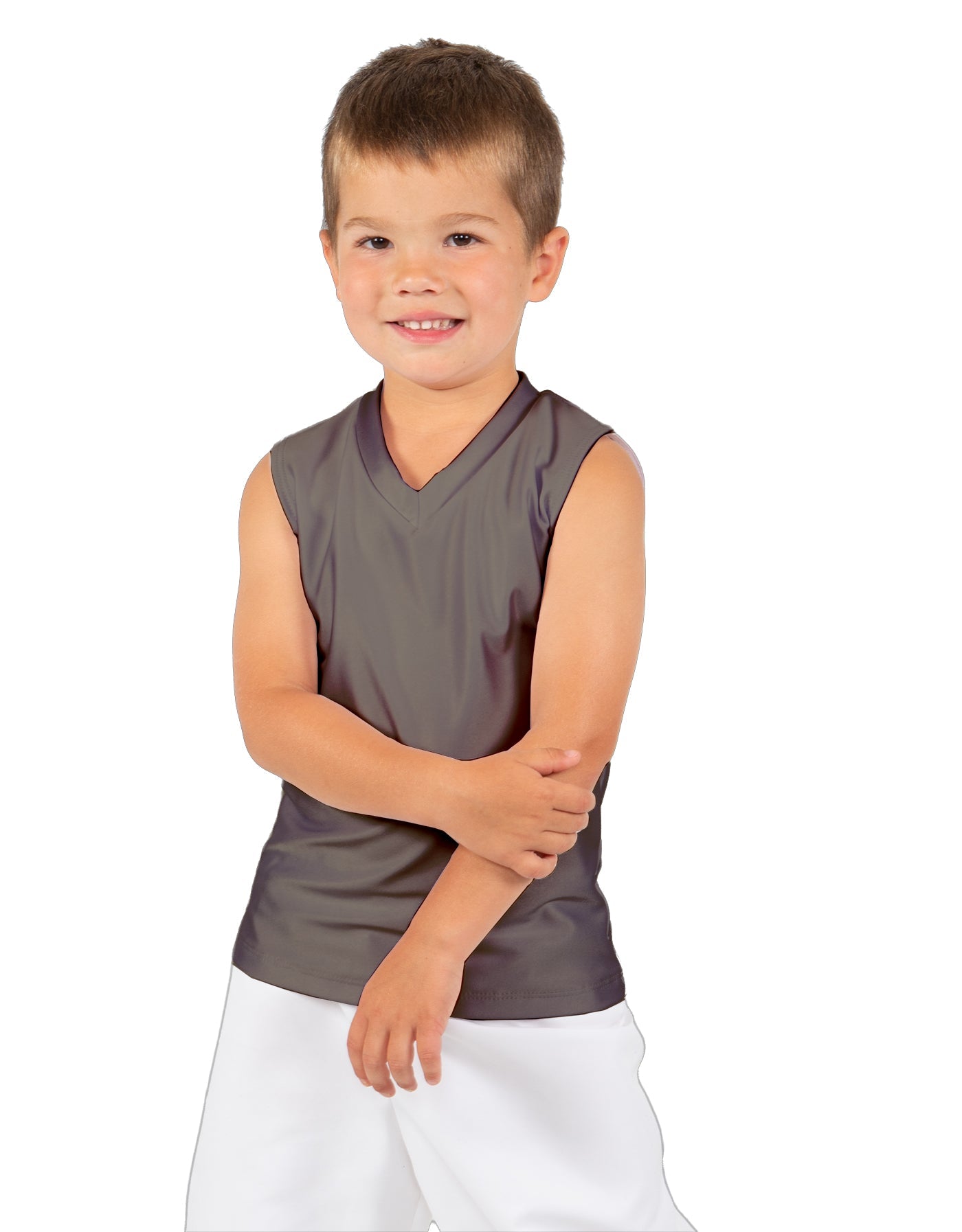 Solid Lycra Sleeveless Vneck Boys Tank