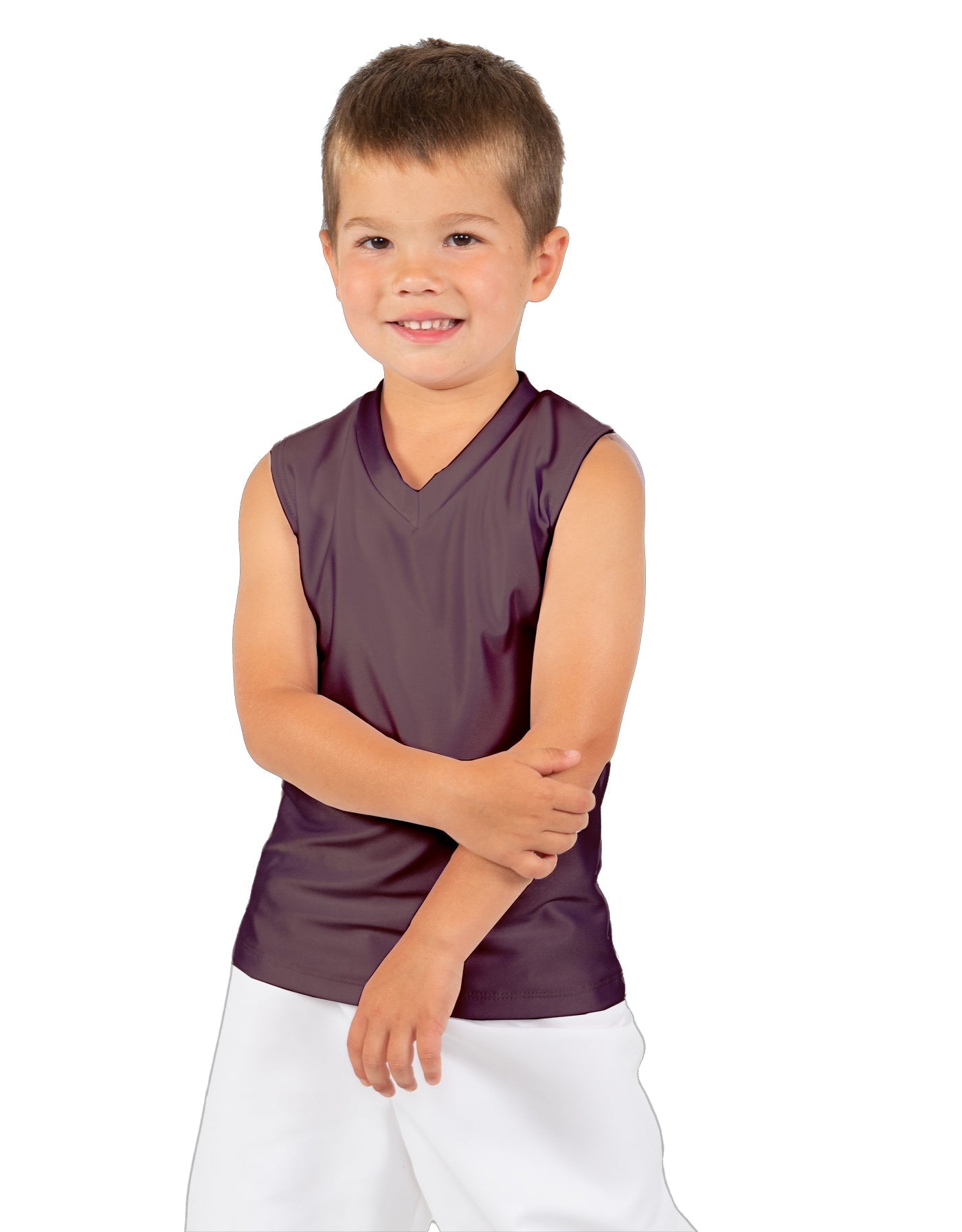 Solid Lycra Sleeveless Vneck Boys Tank