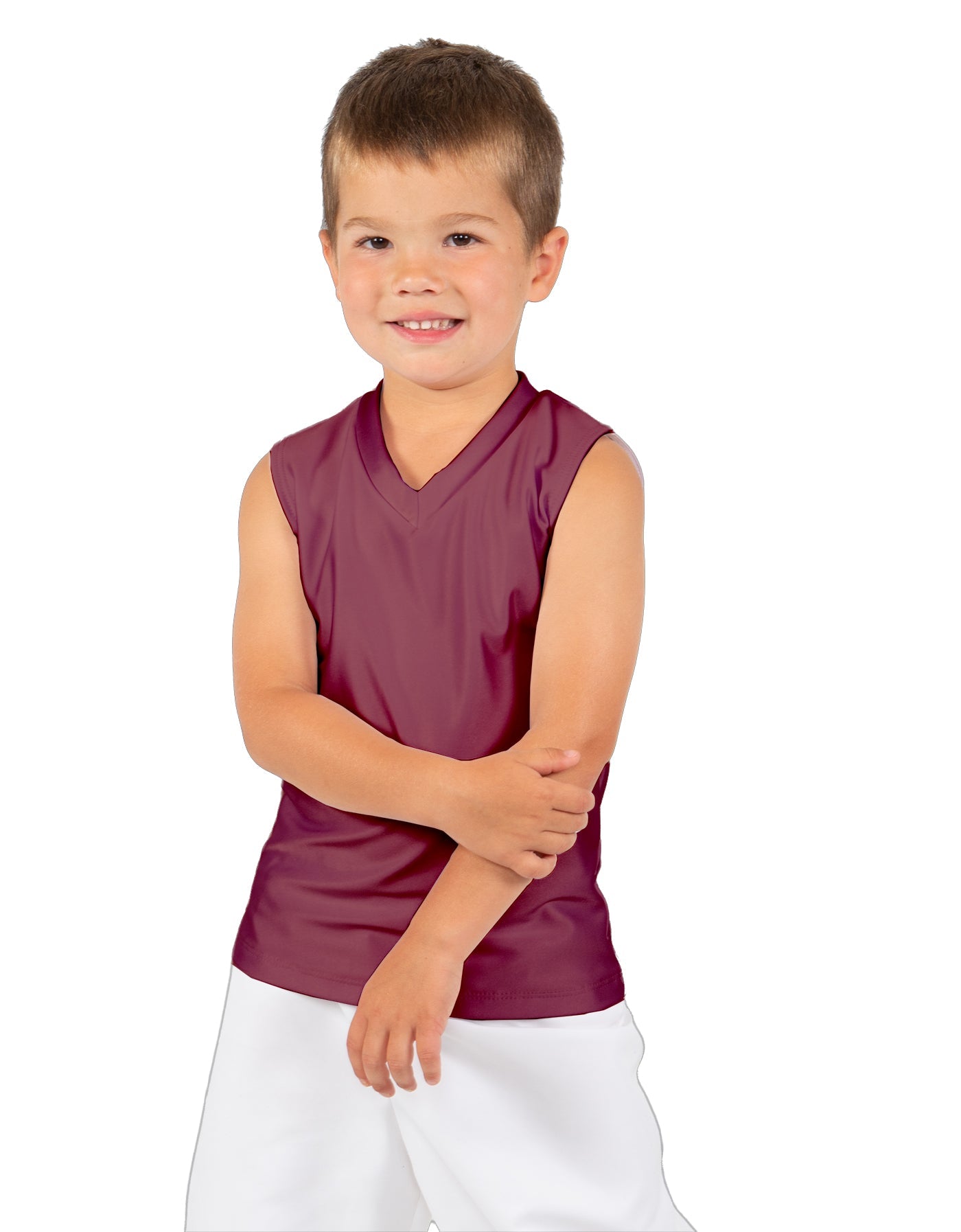 Solid Lycra Sleeveless Vneck Boys Tank