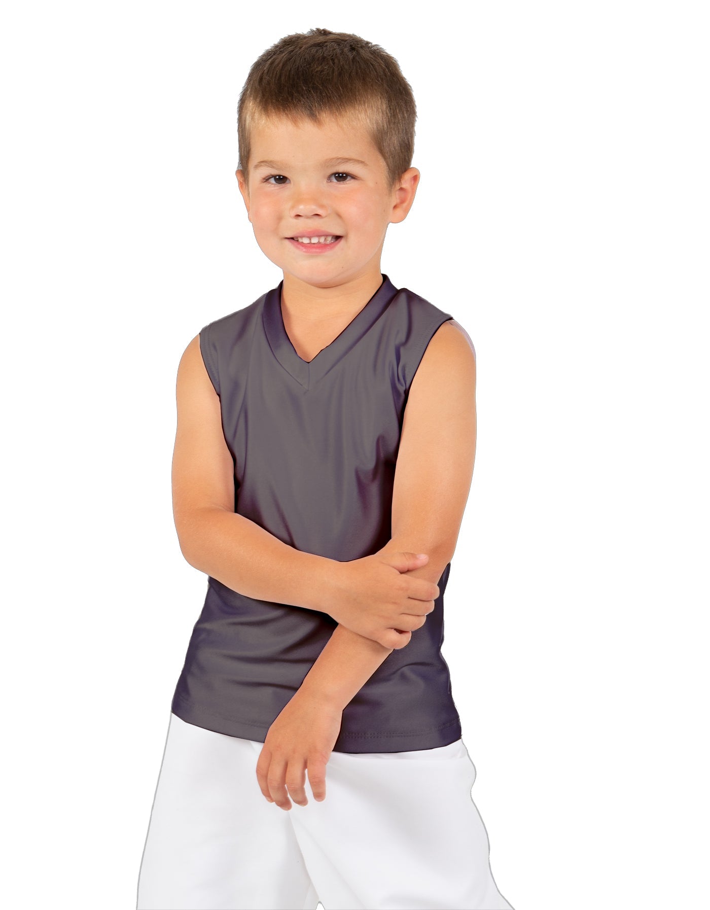 Solid Lycra Sleeveless Vneck Boys Tank