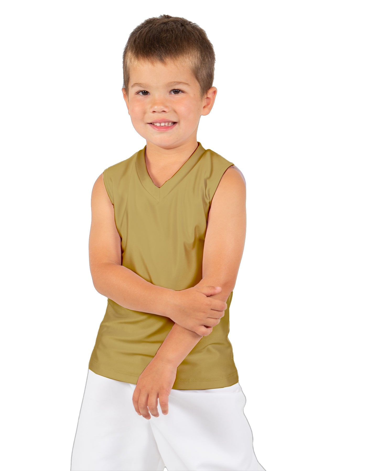 Solid Lycra Sleeveless Vneck Boys Tank