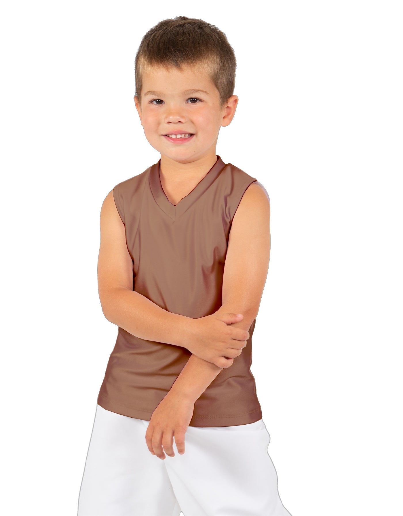 Solid Lycra Sleeveless Vneck Boys Tank