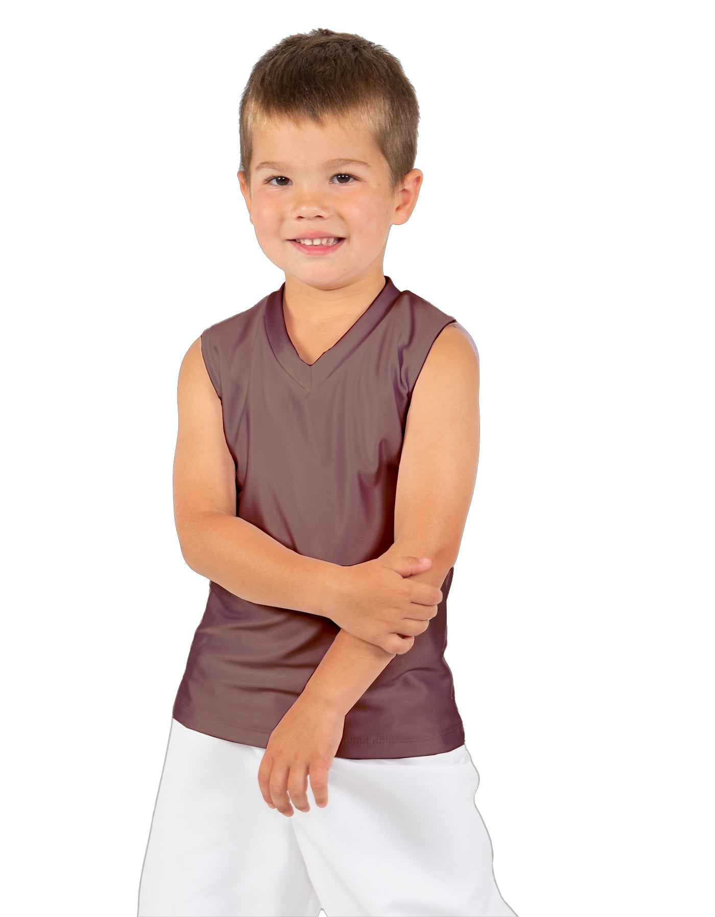 Solid Lycra Sleeveless Vneck Boys Tank