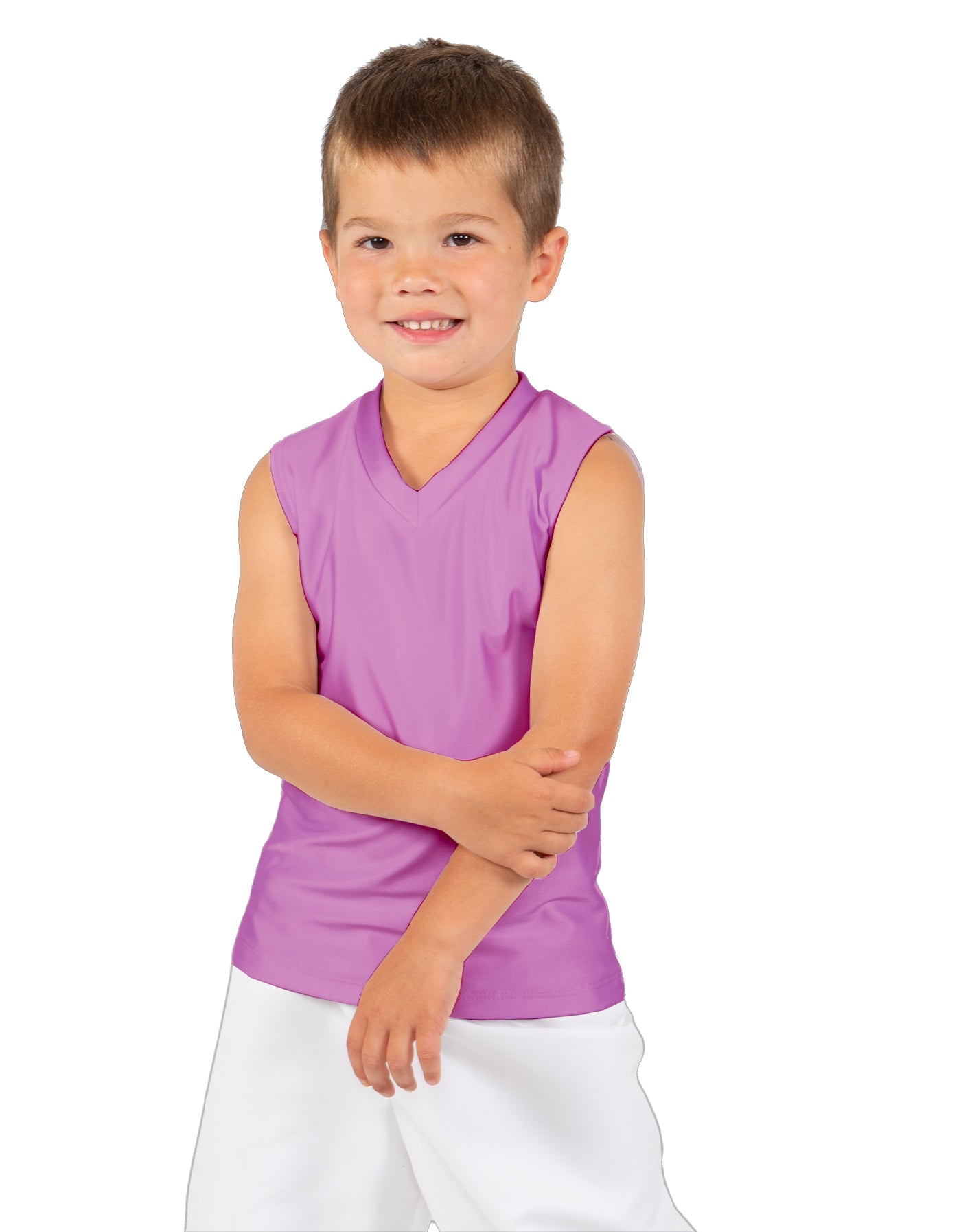 Solid Lycra Sleeveless Vneck Boys Tank