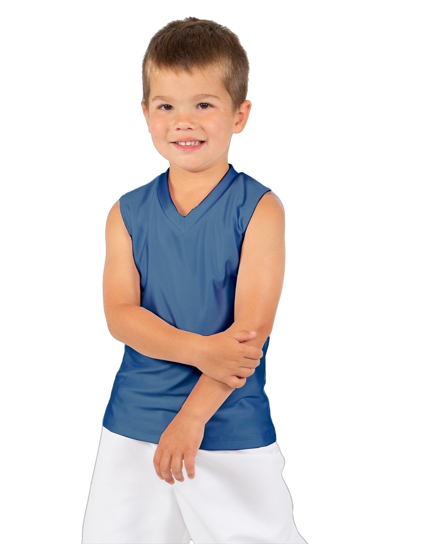Solid Lycra Sleeveless Vneck Boys Tank