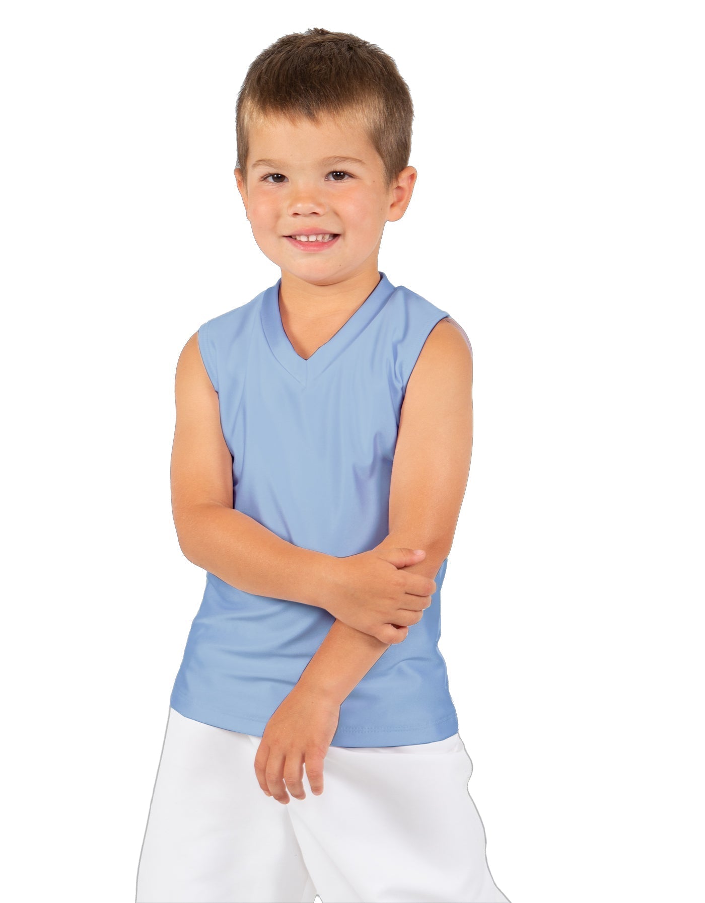 Solid Lycra Sleeveless Vneck Boys Tank