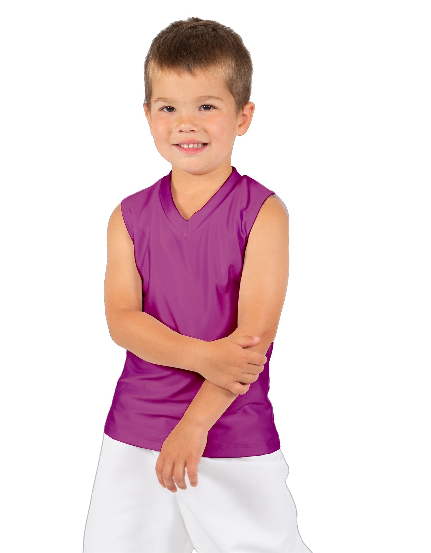 Solid Lycra Sleeveless Vneck Boys Tank