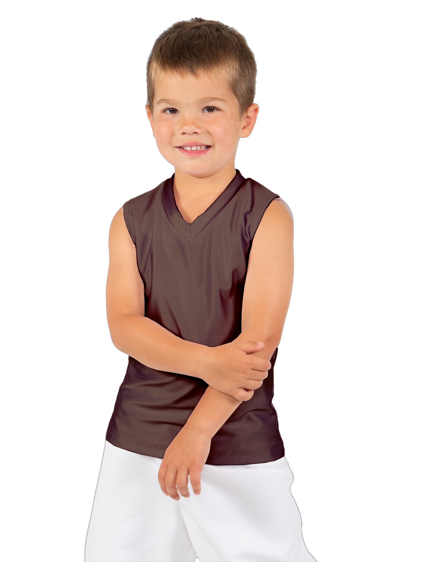Solid Lycra Sleeveless Vneck Boys Tank