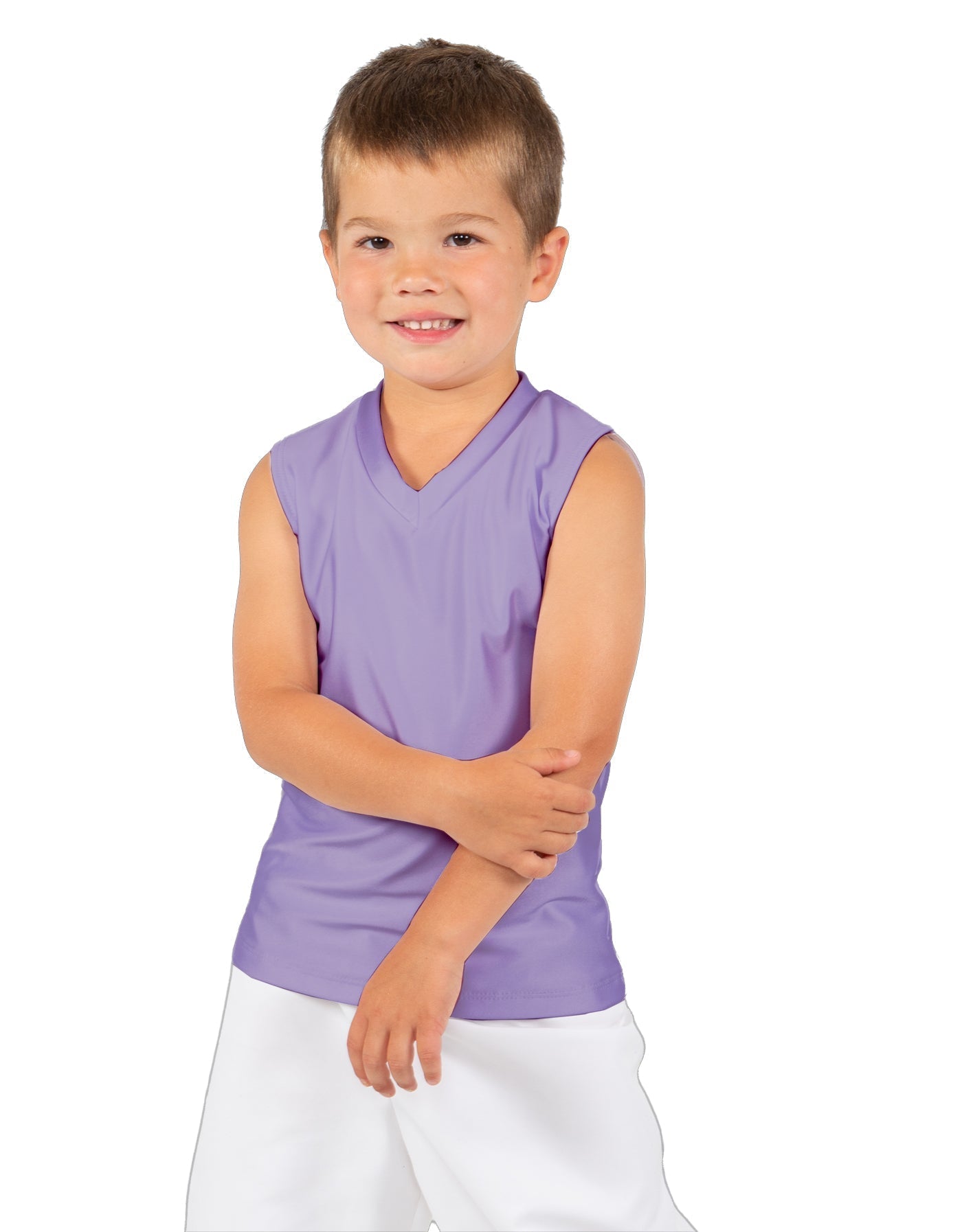 Solid Lycra Sleeveless Vneck Boys Tank