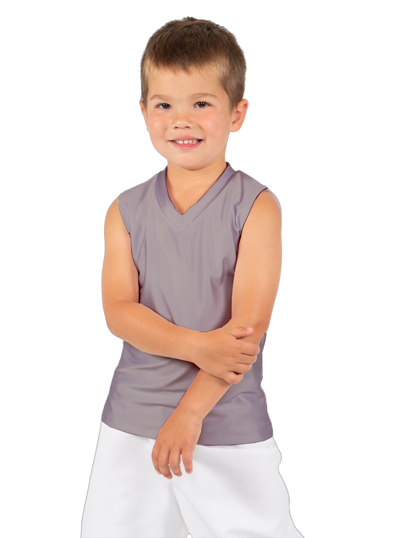 Solid Lycra Sleeveless Vneck Boys Tank