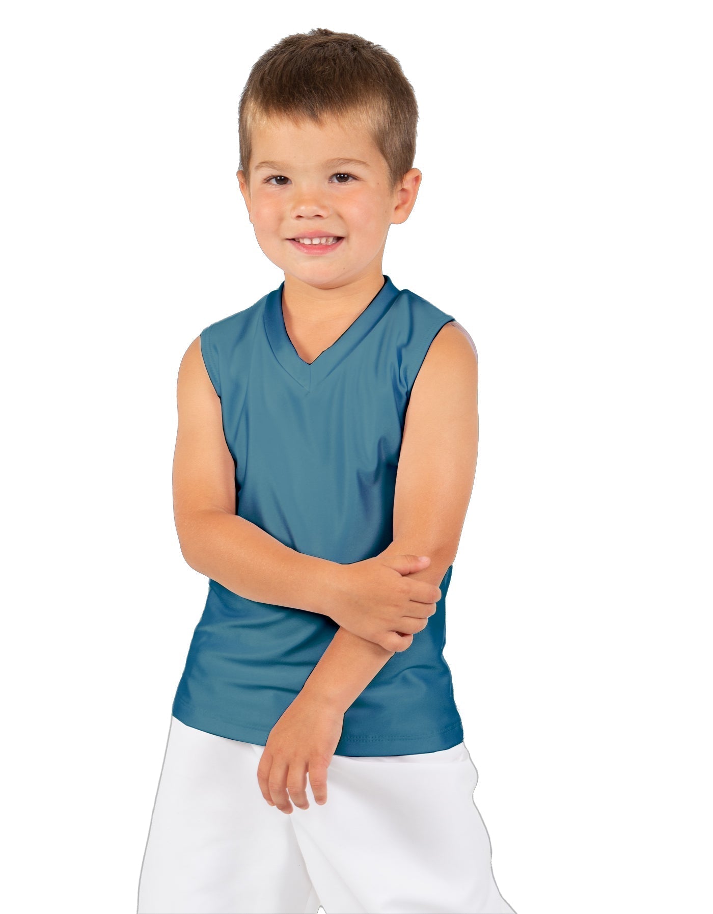 Solid Lycra Sleeveless Vneck Boys Tank