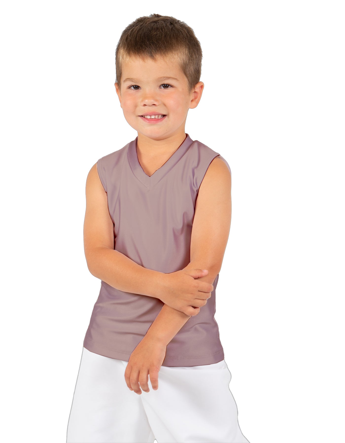 Solid Lycra Sleeveless Vneck Boys Tank