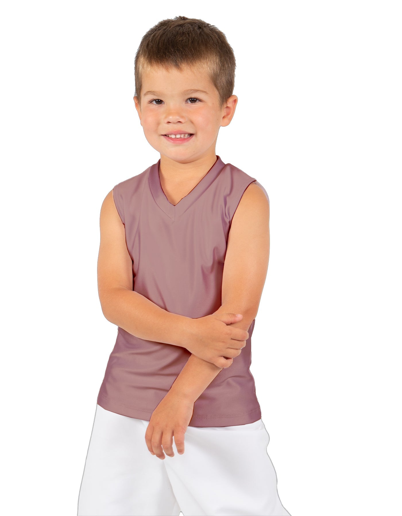 Solid Lycra Sleeveless Vneck Boys Tank