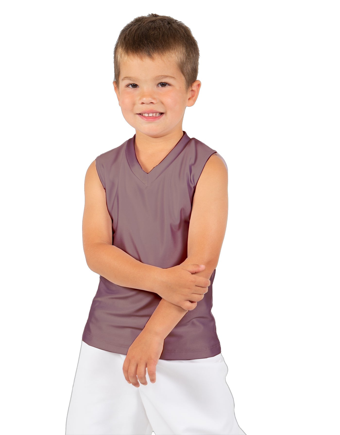 Solid Lycra Sleeveless Vneck Boys Tank