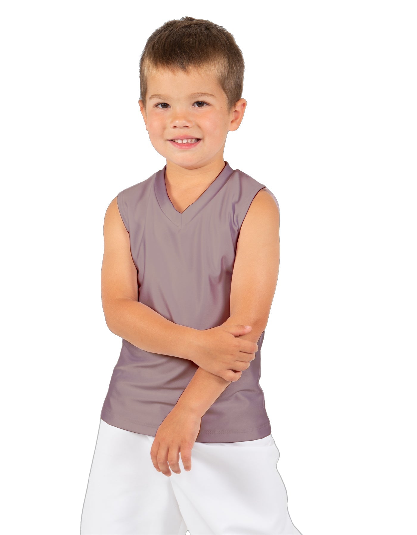 Solid Lycra Sleeveless Vneck Boys Tank