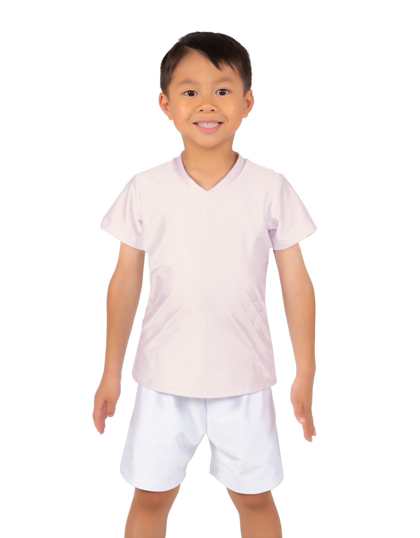 Solid Lycra Boys V-Neck T-Shirt