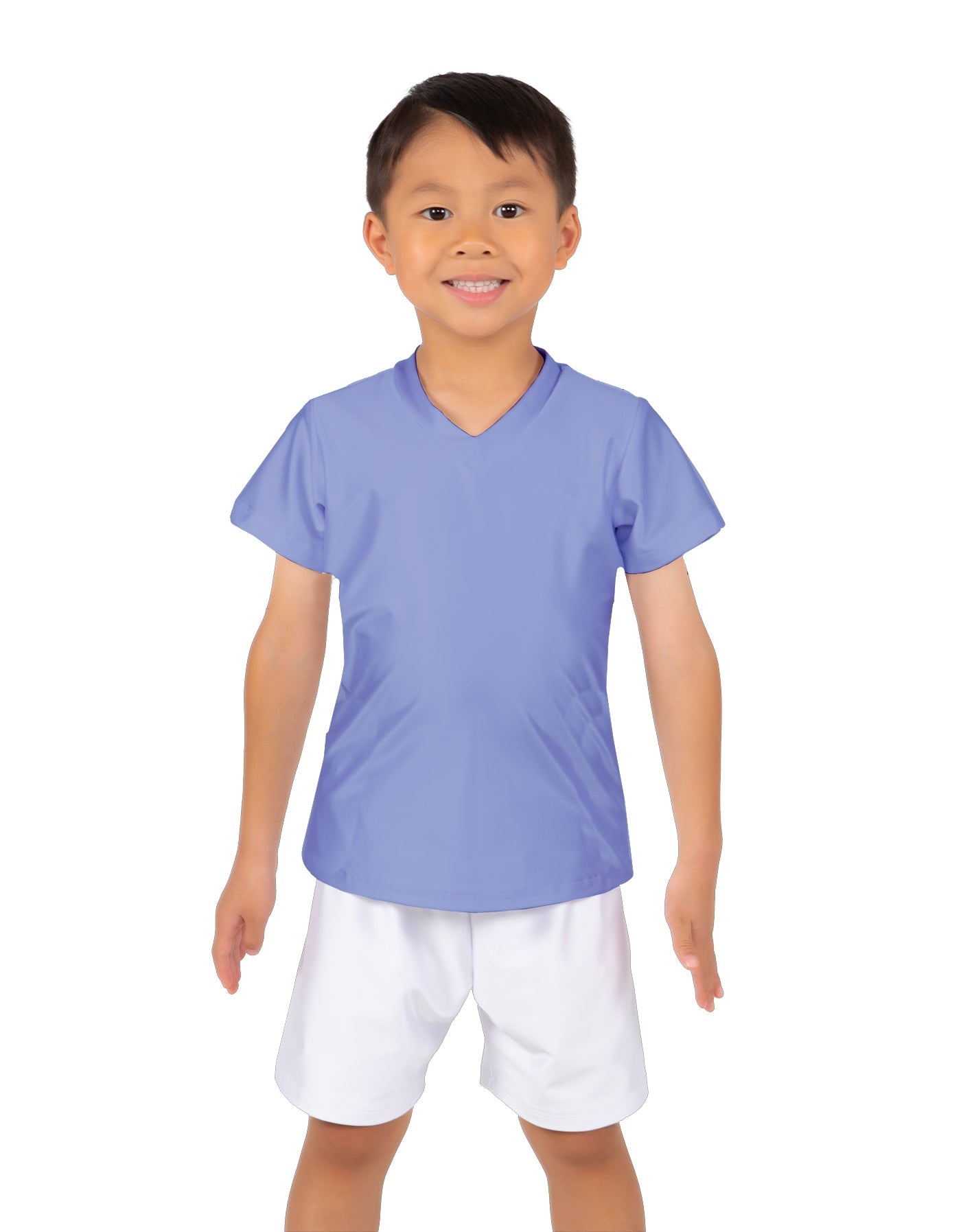 Solid Lycra Boys V-Neck T-Shirt