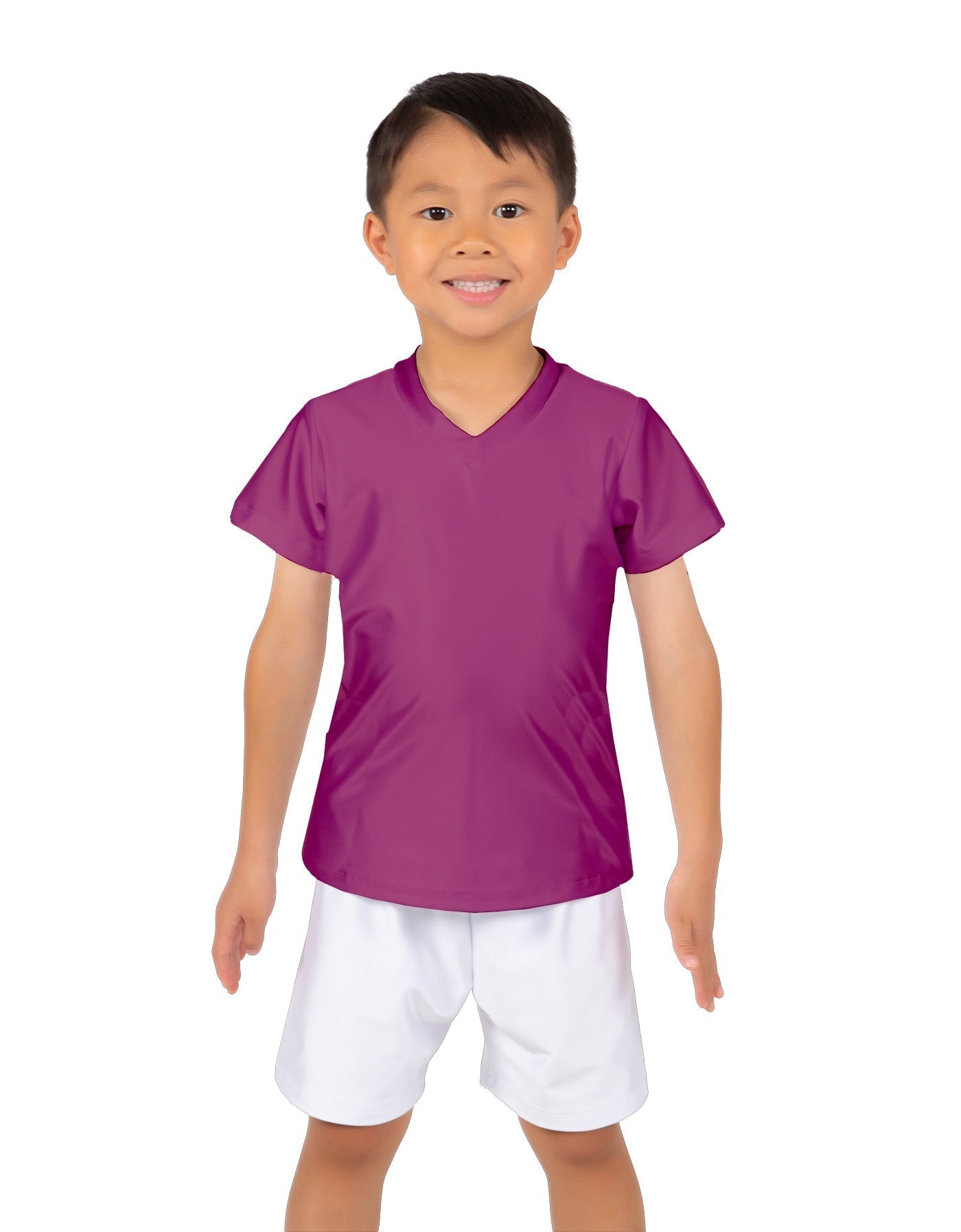 Solid Lycra Boys V-Neck T-Shirt