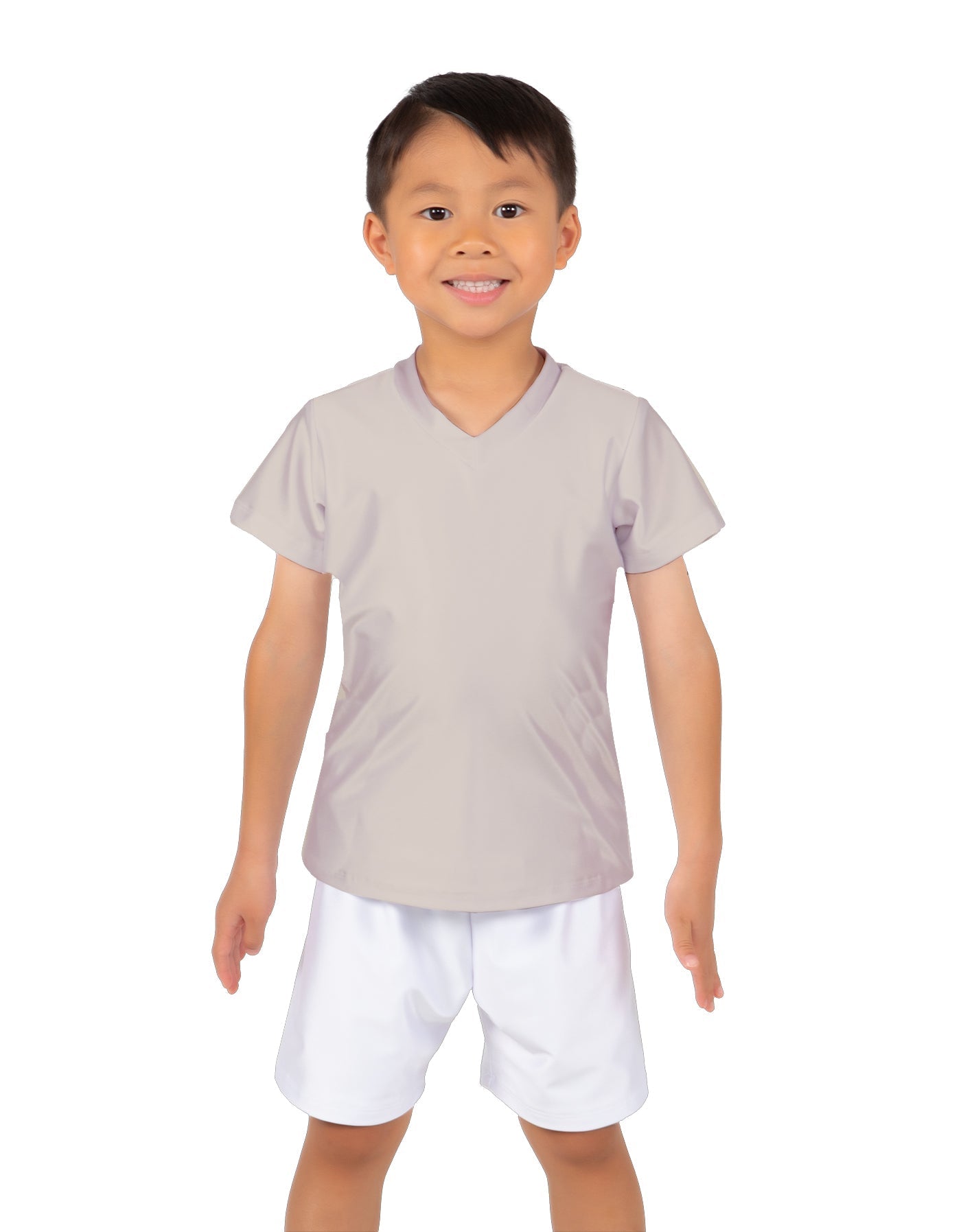 Solid Lycra Boys V-Neck T-Shirt