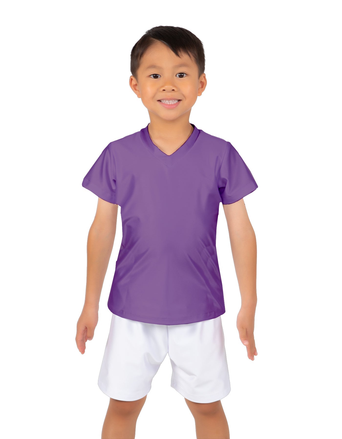 Solid Lycra Boys V-Neck T-Shirt