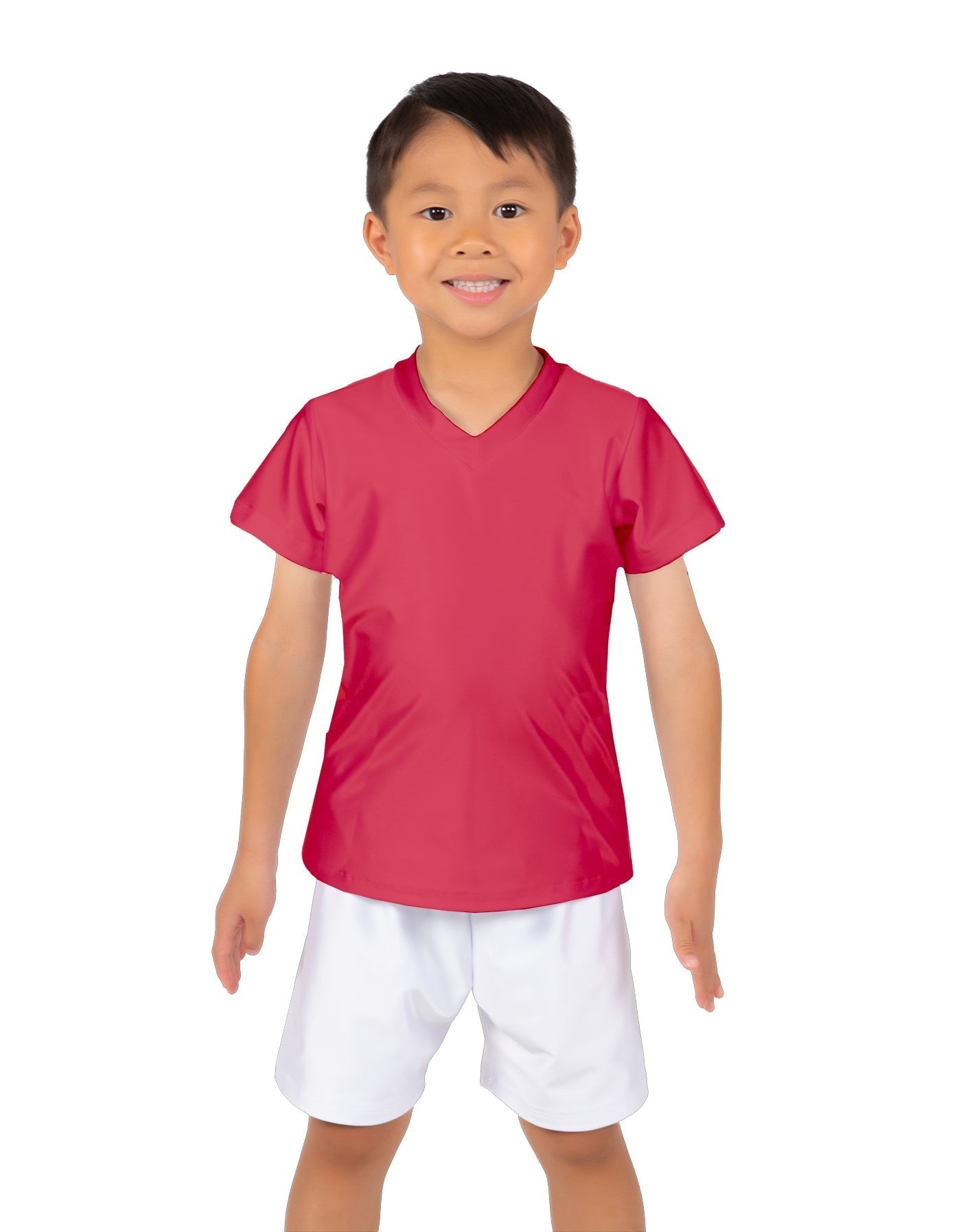 Solid Lycra Boys V-Neck T-Shirt