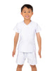 Solid Lycra Boys V-Neck T-Shirt