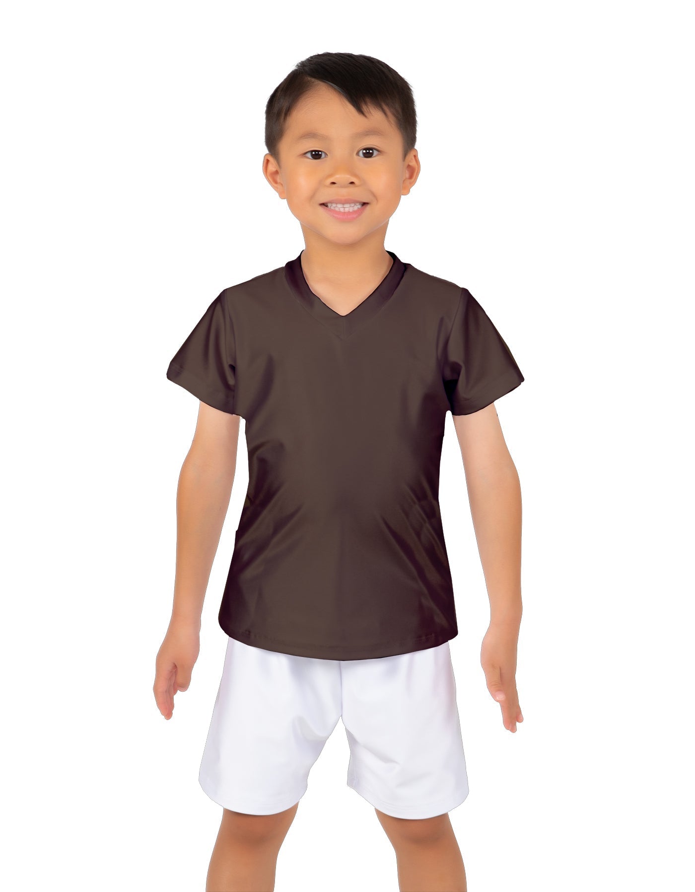 Solid Lycra Boys V-Neck T-Shirt
